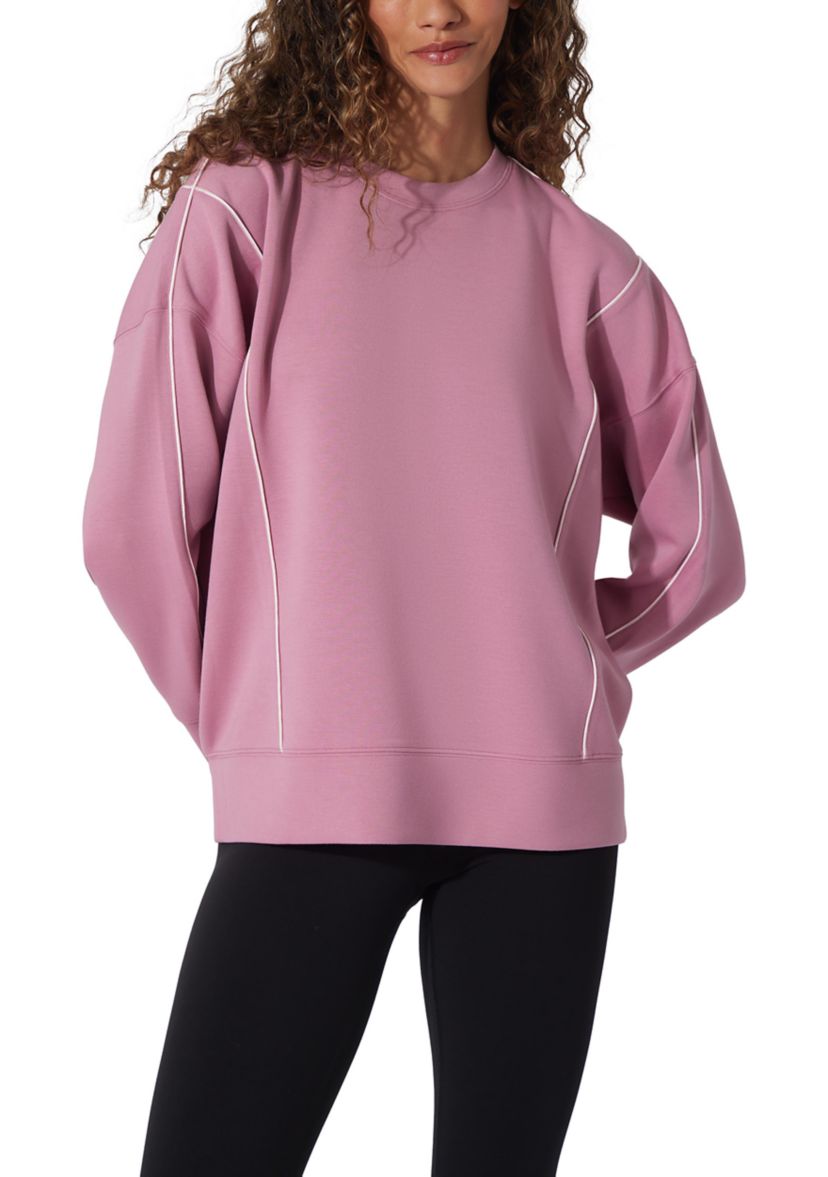 Womens Scuba Zuri Pullover Sweatshirt with Contrast Lining