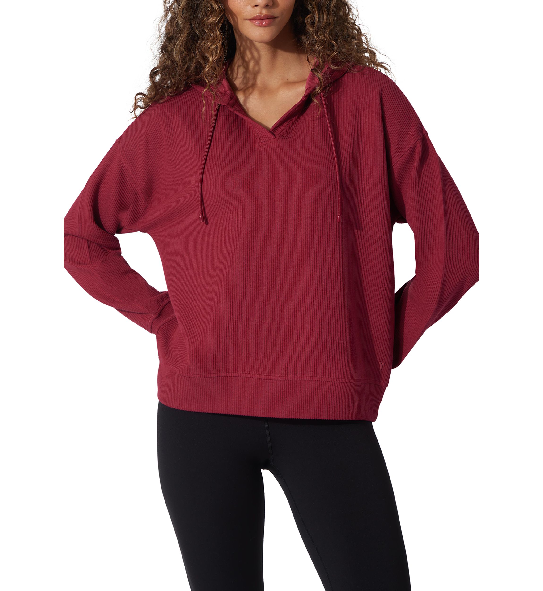 Scuba Rib V-Neck Pullover Hoodie 