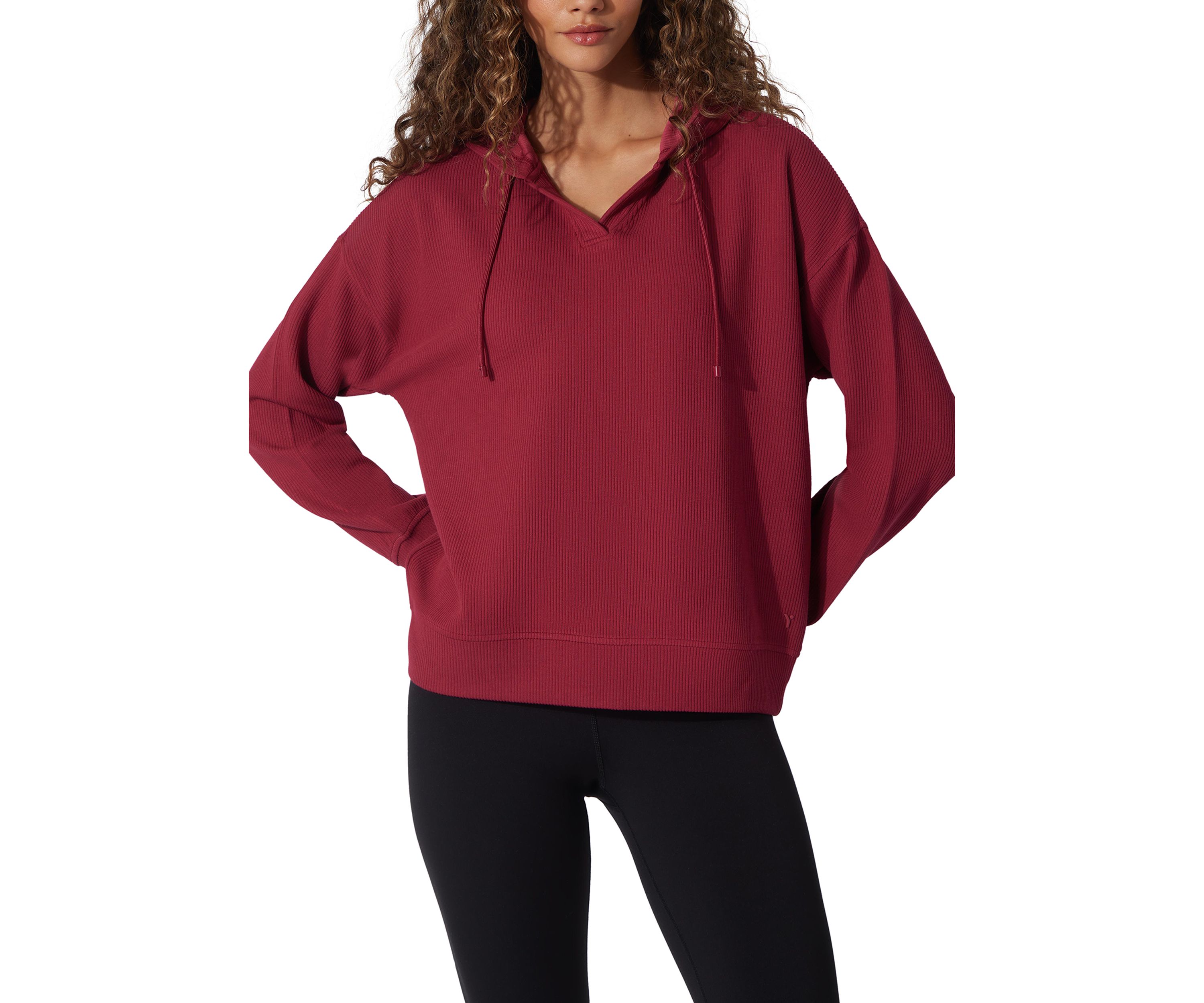 Scuba Rib V-Neck Pullover Hoodie 