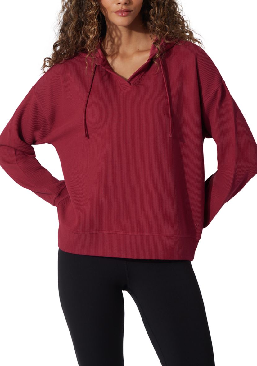Scuba Rib V-Neck Pullover Hoodie 