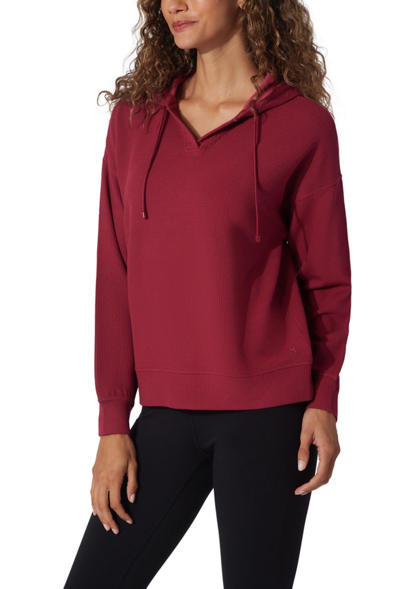 Scuba Rib V-Neck Pullover Hoodie 