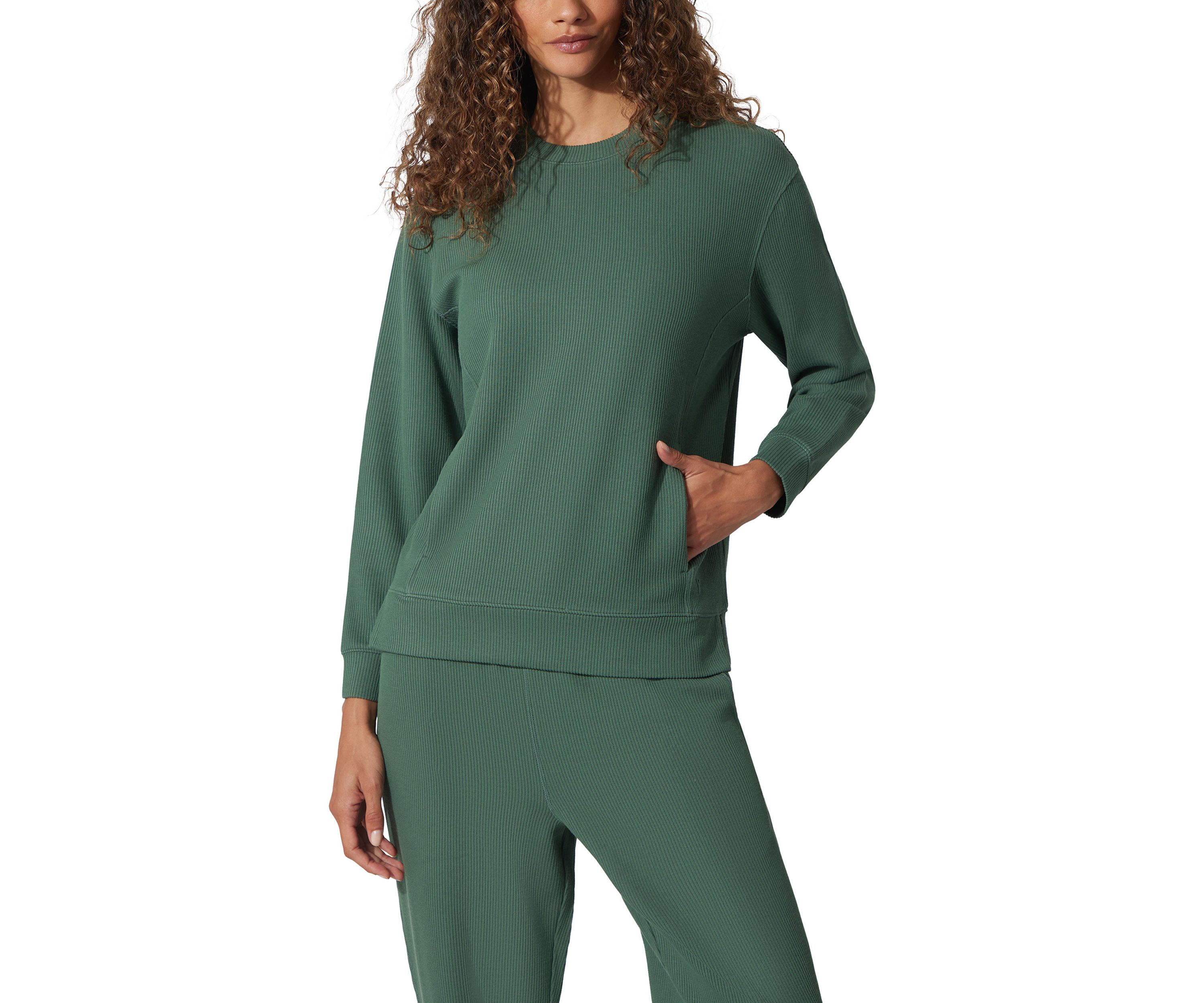 Womens Scuba Rib Crew Pullover