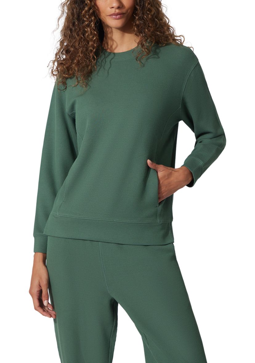 Womens Scuba Rib Crew Pullover