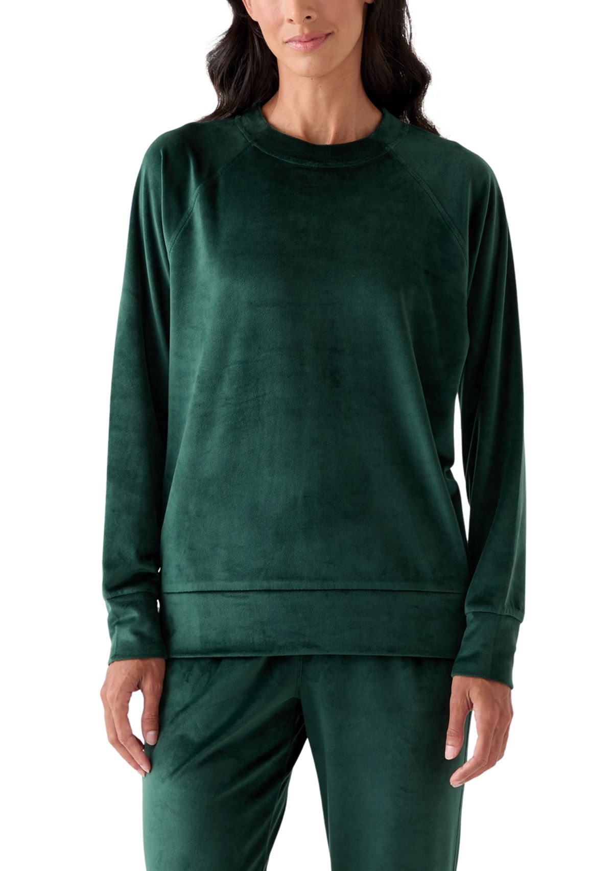 Womens Velour Sophie Sweatshirt with Side Buttons