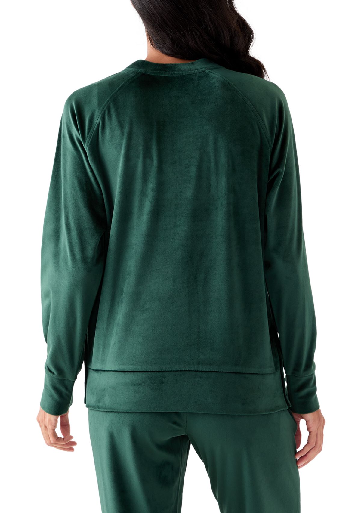 Womens Velour Sophie Sweatshirt with Side Buttons