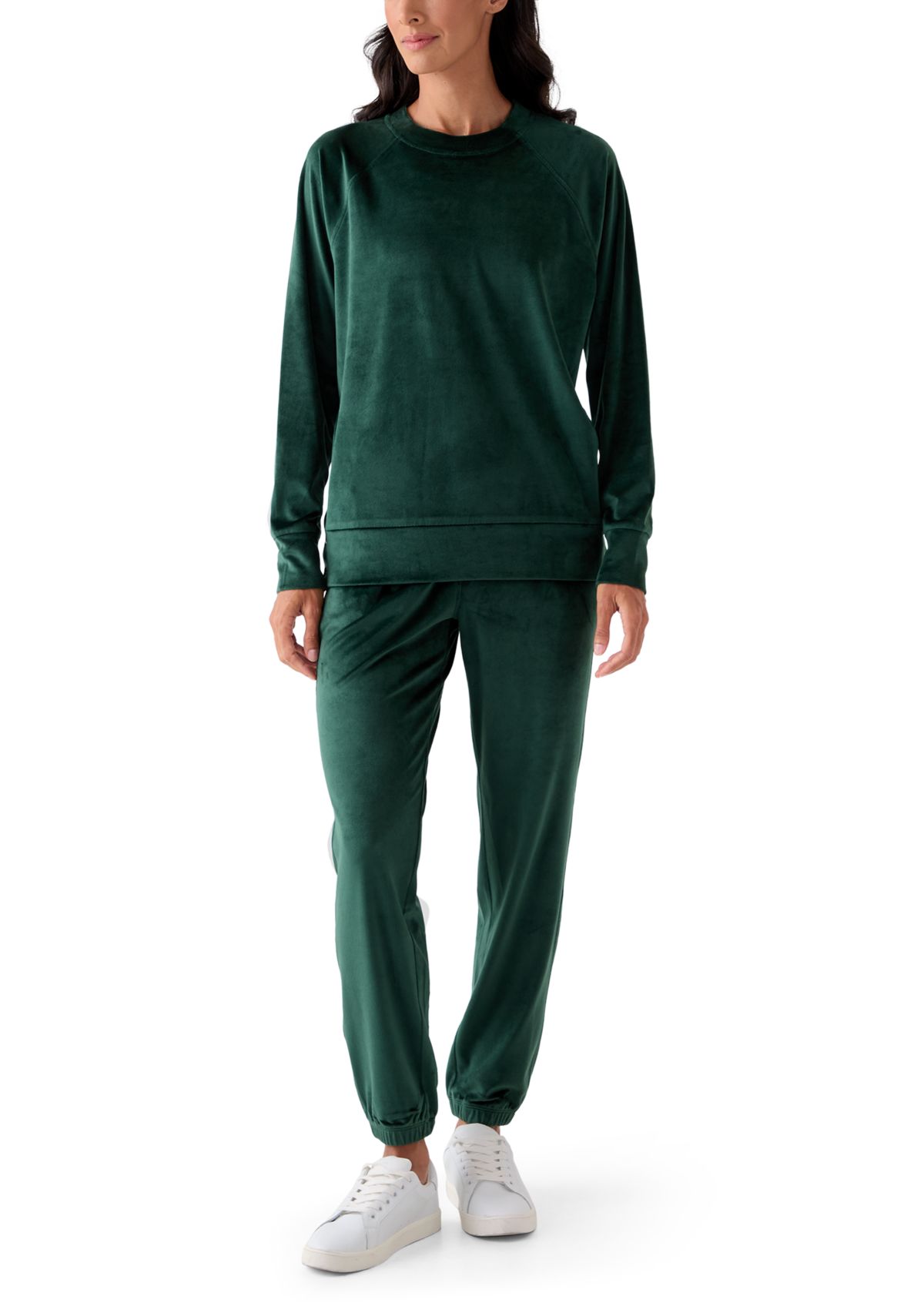 Womens Velour Sophie Sweatshirt with Side Buttons