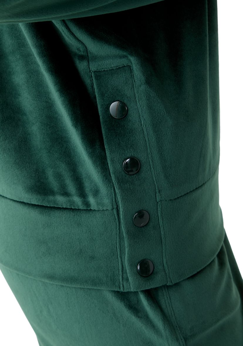 Womens Velour Sophie Sweatshirt with Side Buttons