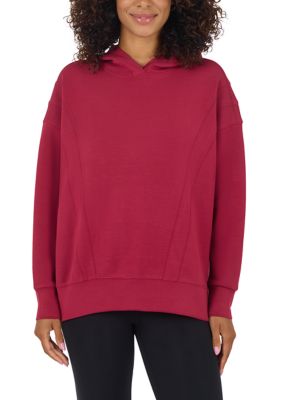 Yogalicious Women's Sandwash Softlite New Flow Hoodie, Red, XL