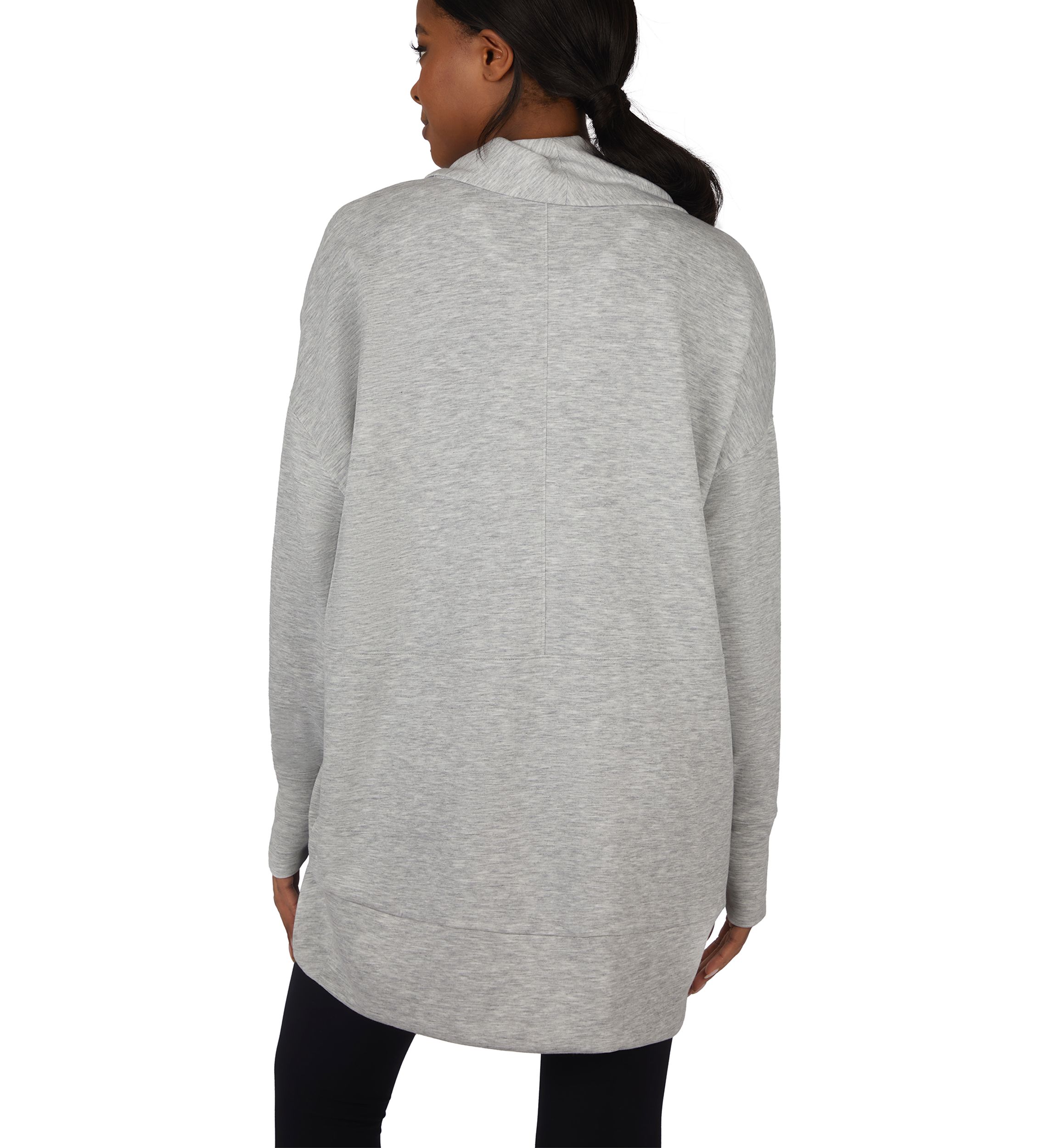 Scuba Cardigan with Side Seam Pockets