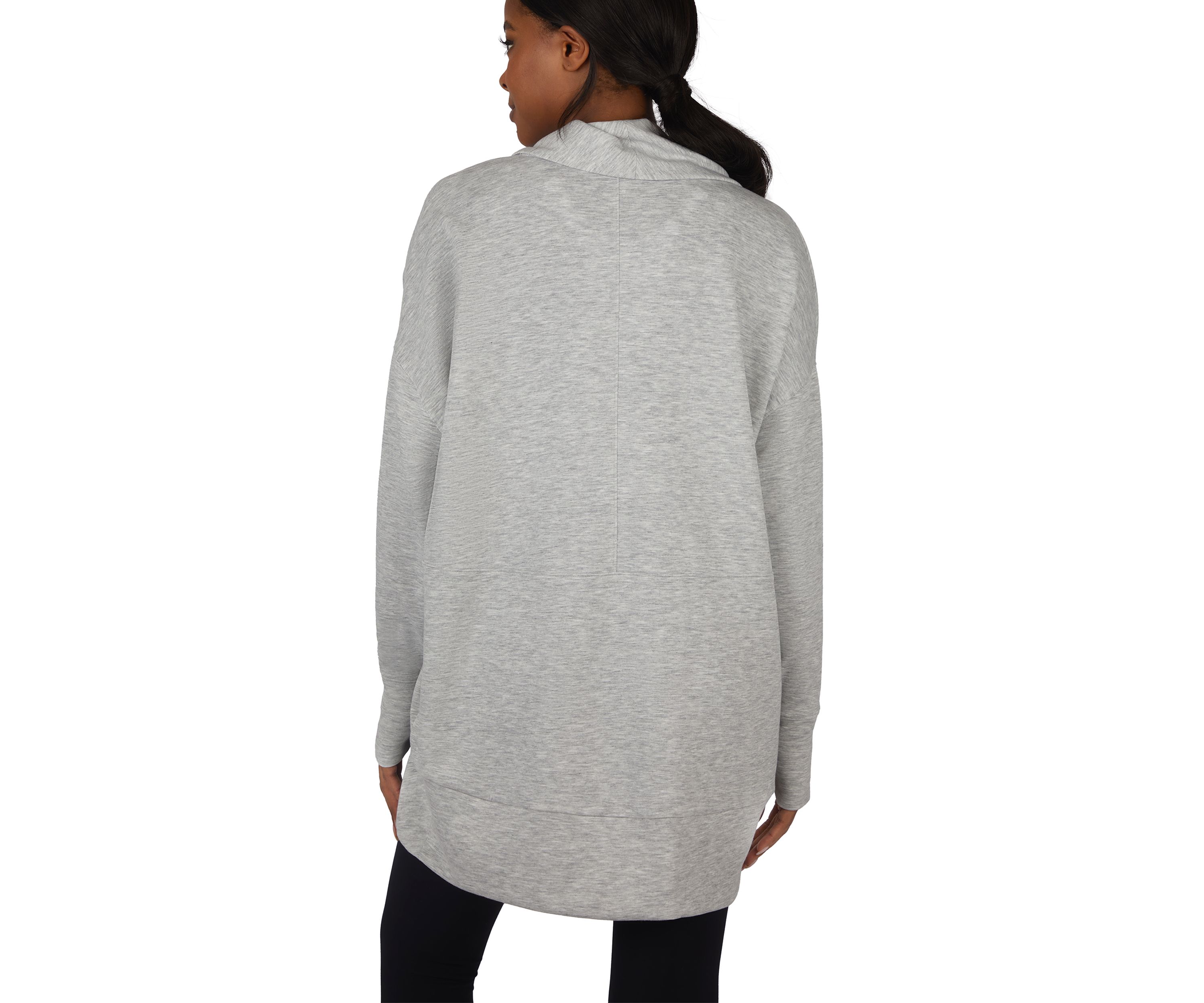 Scuba Cardigan with Side Seam Pockets