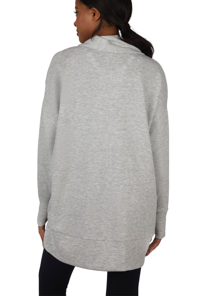 Scuba Cardigan with Side Seam Pockets
