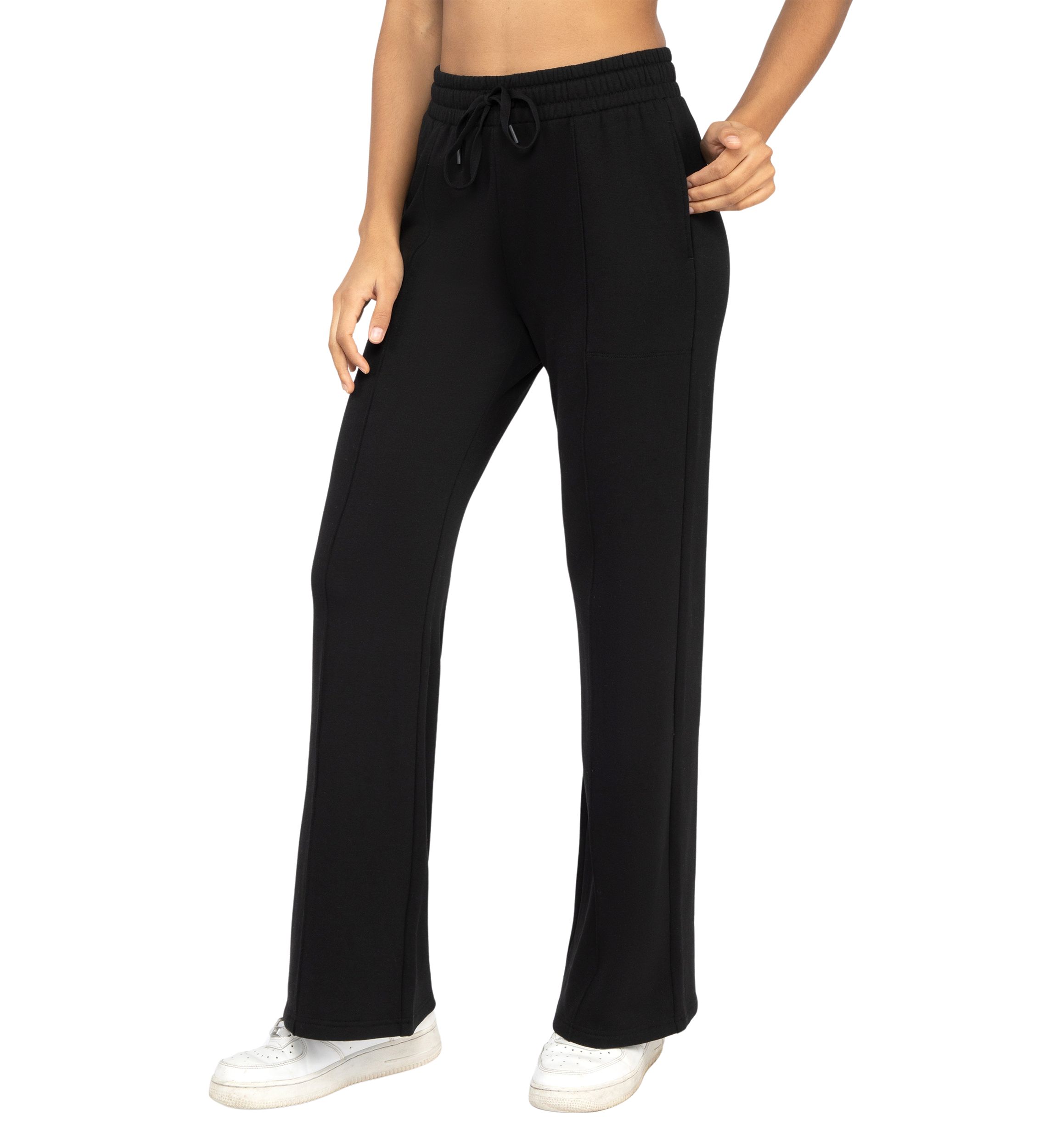 Brushed High Rise Wide Leg Pants