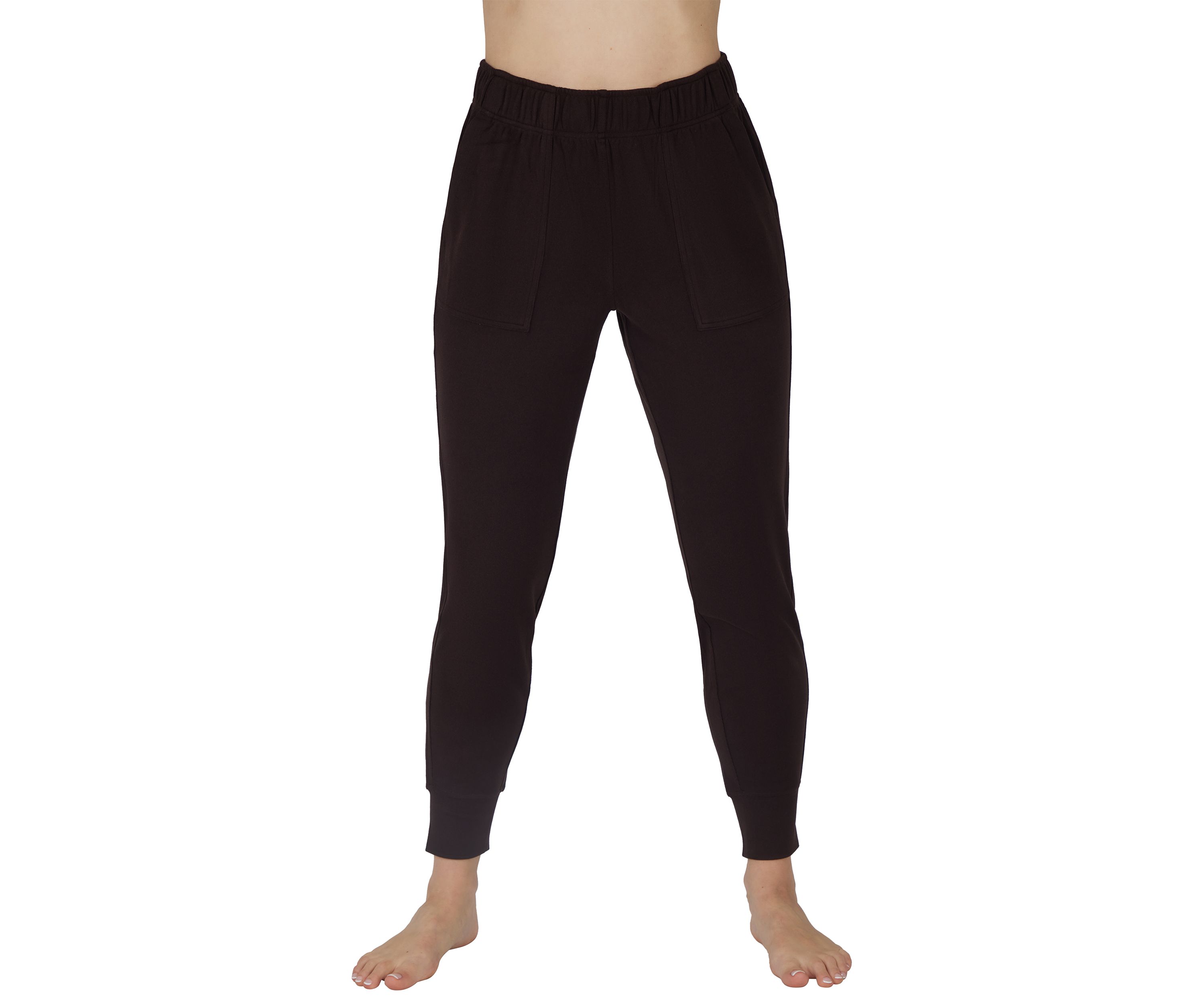 Fleece Rib Mary Slim Fit Jogger Pants with Pockets