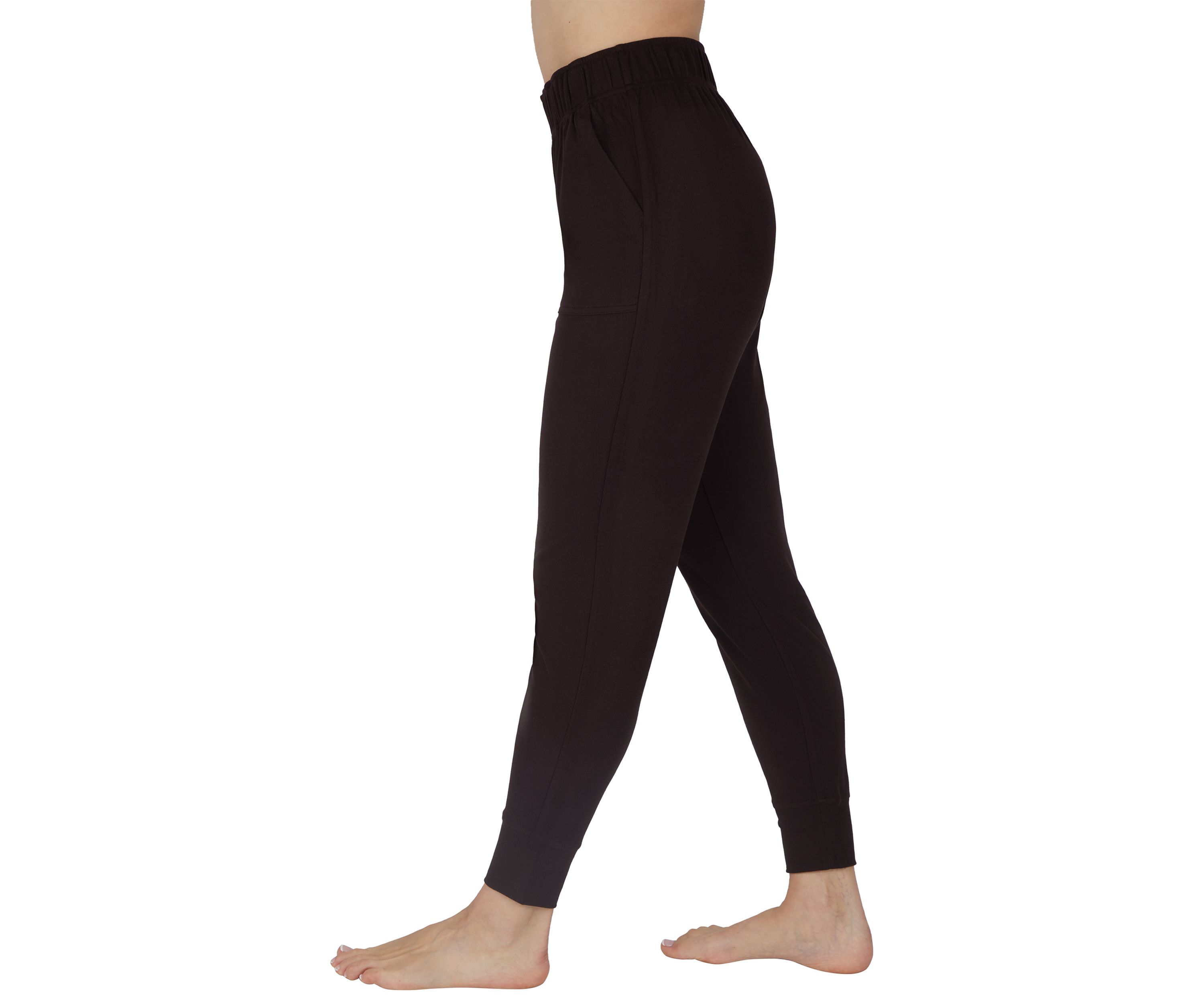 Fleece Rib Mary Slim Fit Jogger Pants with Pockets