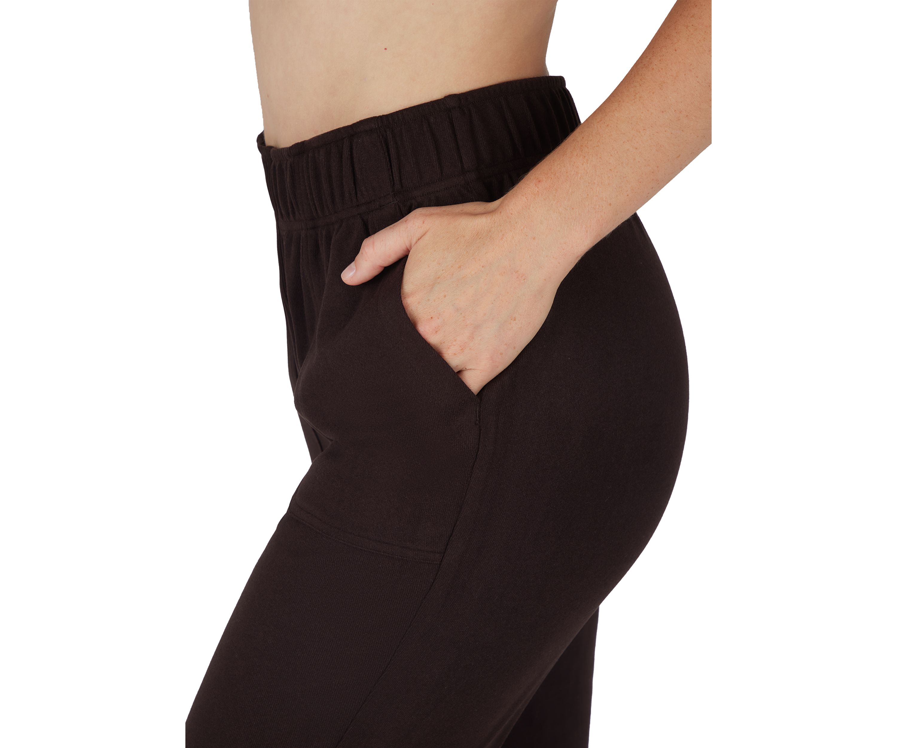 Fleece Rib Mary Slim Fit Jogger Pants with Pockets