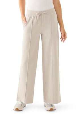 Yogalicious Women's Fleece High Rise Wide Leg Pants, Large