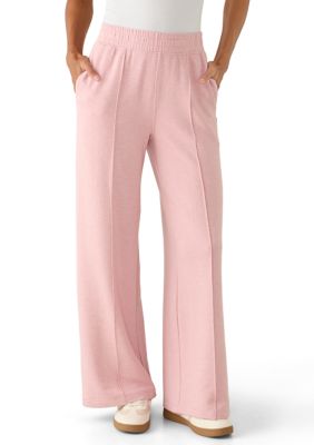 Yogalicious Women's Modal Terry Wide Leg Sweatpants, Mauve, Small