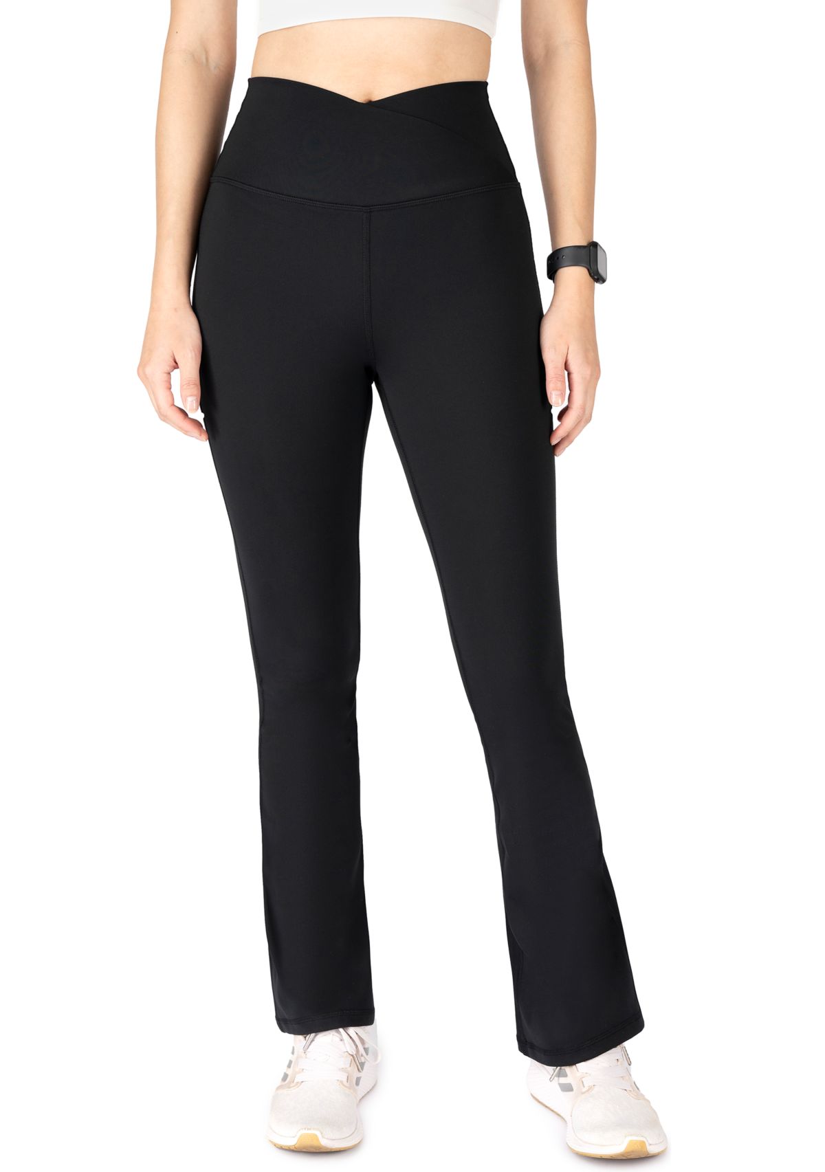 Lux Madison Crossover Elastic Free Waistband with V-Back and Ankle Flared Pants