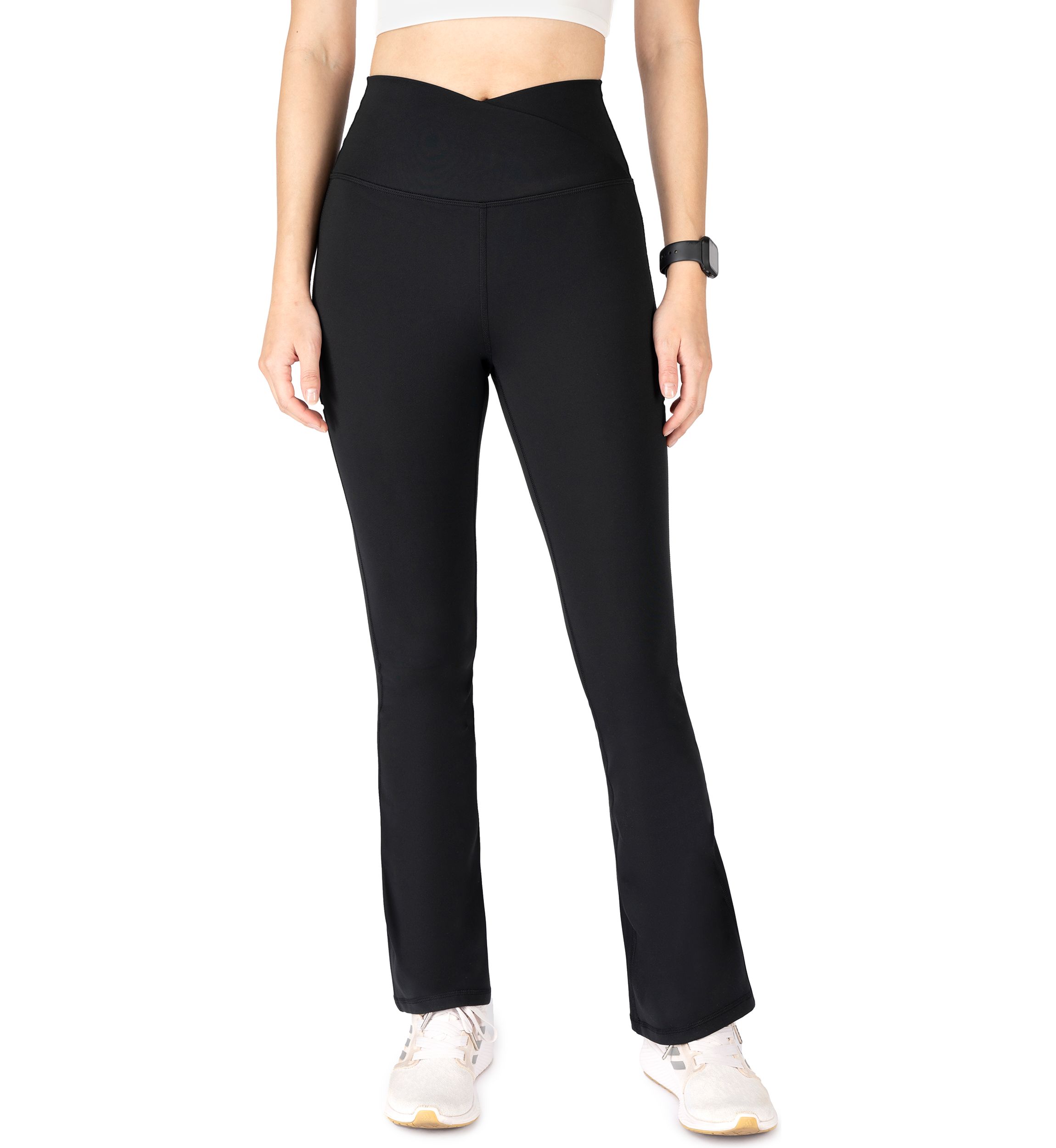  Lux Madison Crossover Elastic Free Waistband with V-Back and Ankle Flared Pants