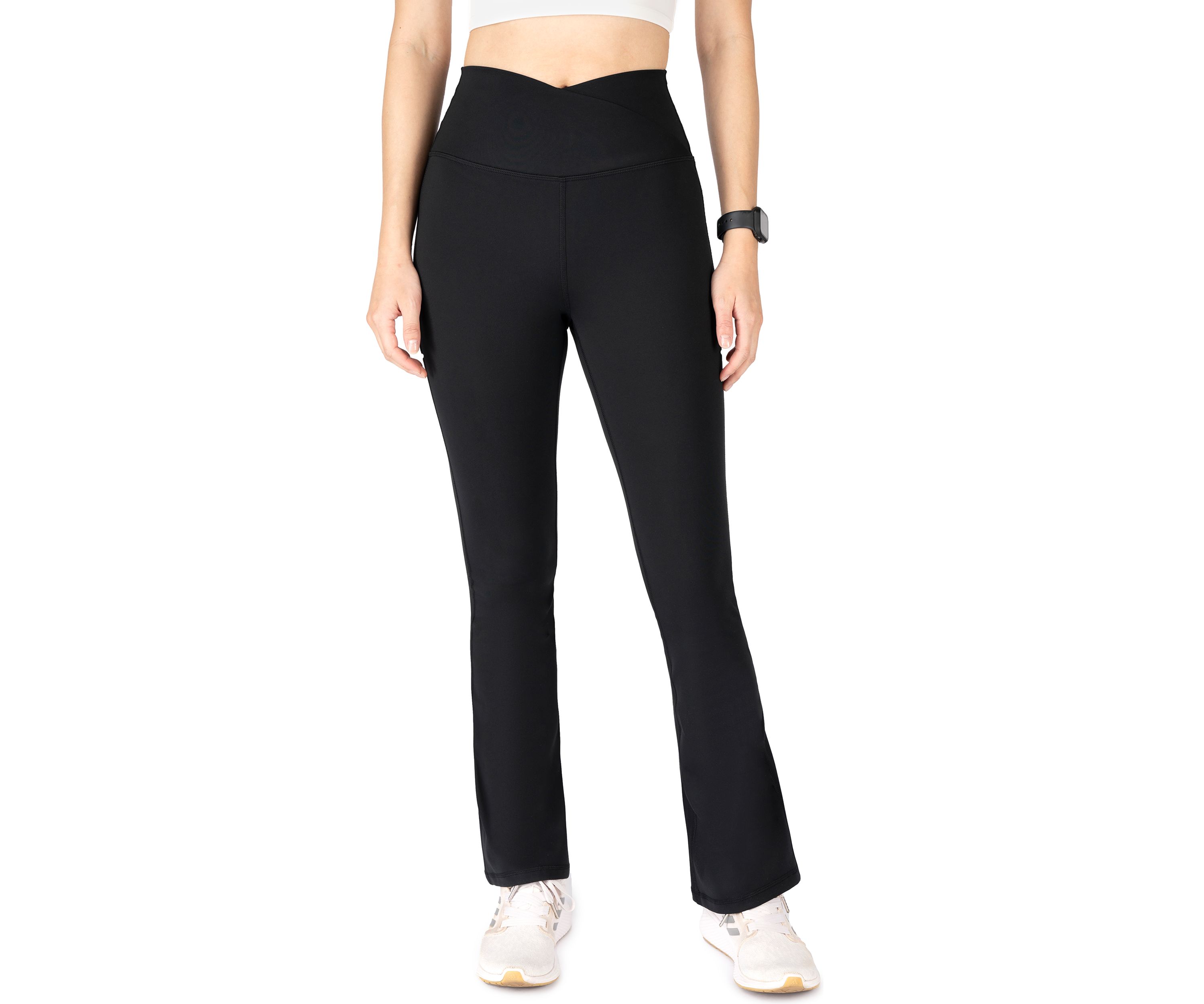  Lux Madison Crossover Elastic Free Waistband with V-Back and Ankle Flared Pants