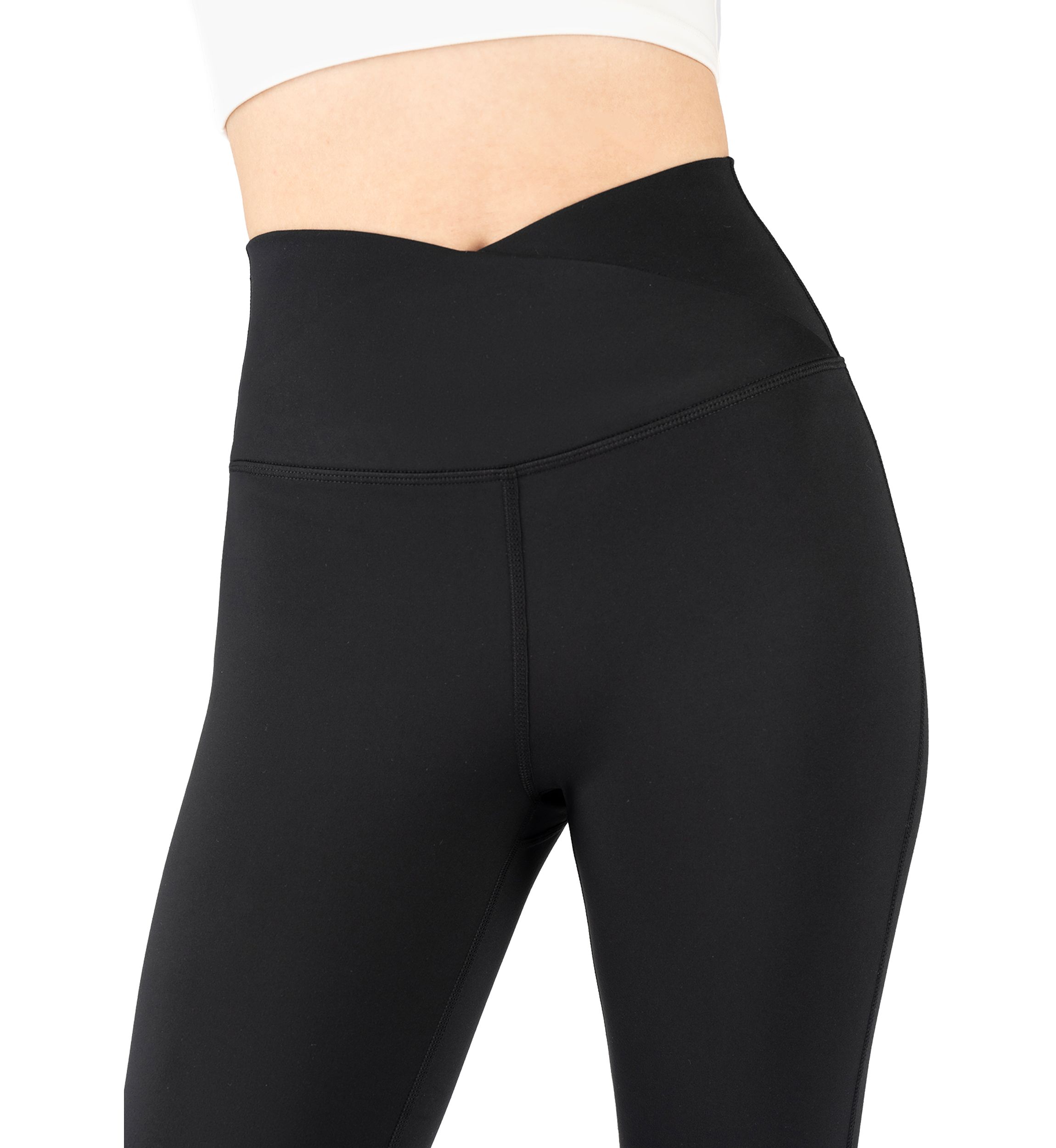  Lux Madison Crossover Elastic Free Waistband with V-Back and Ankle Flared Pants