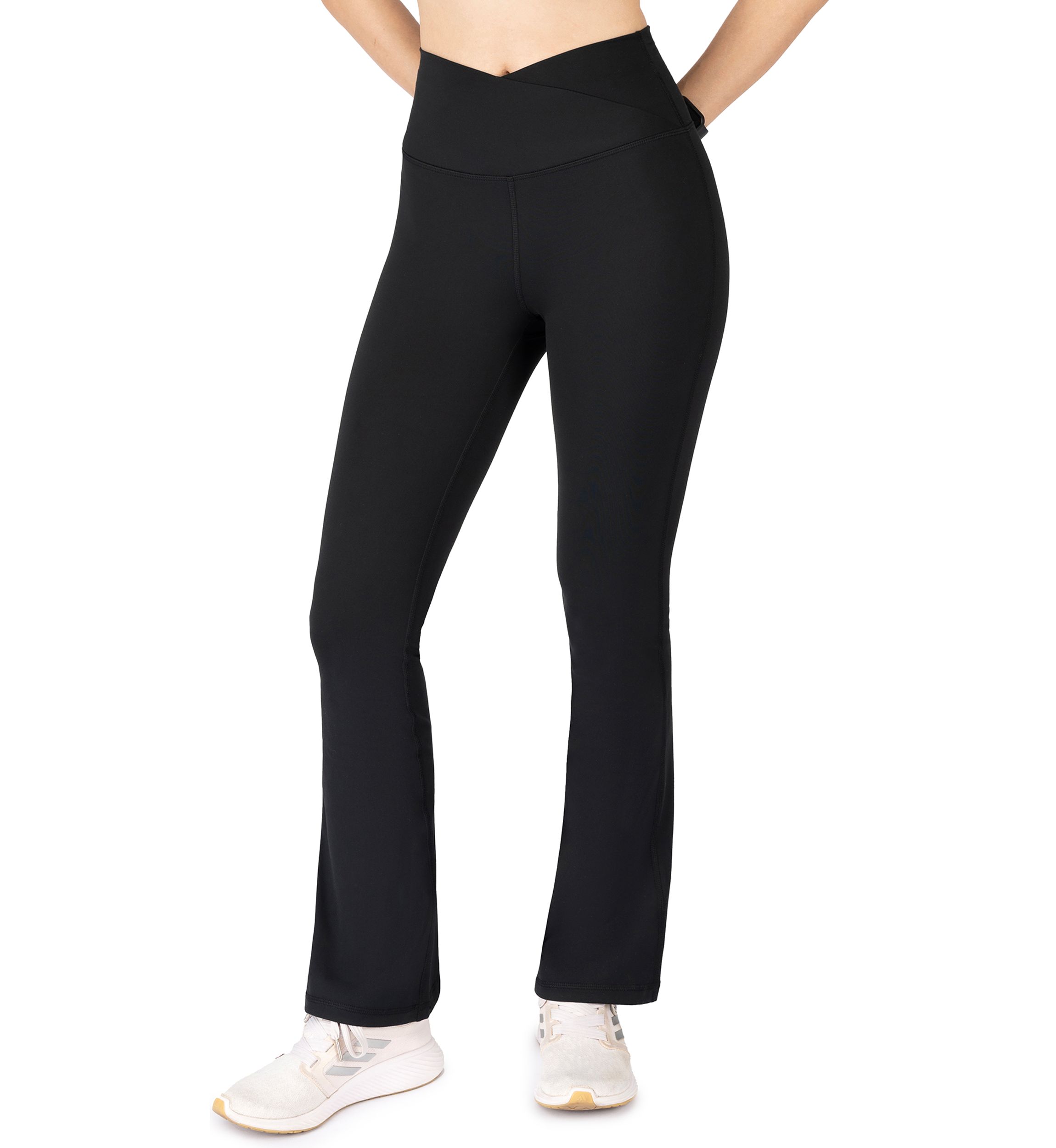  Lux Madison Crossover Elastic Free Waistband with V-Back and Ankle Flared Pants