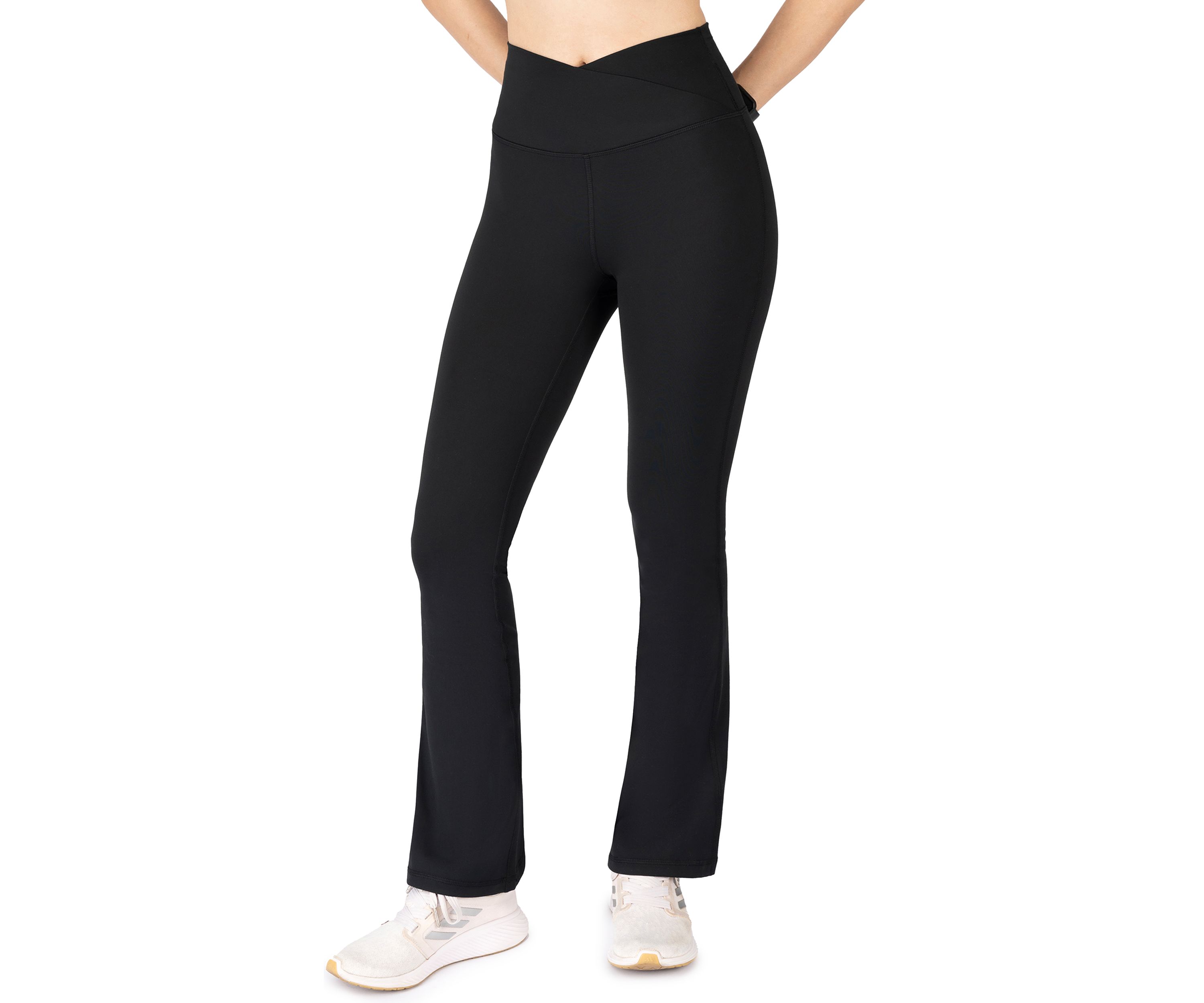  Lux Madison Crossover Elastic Free Waistband with V-Back and Ankle Flared Pants