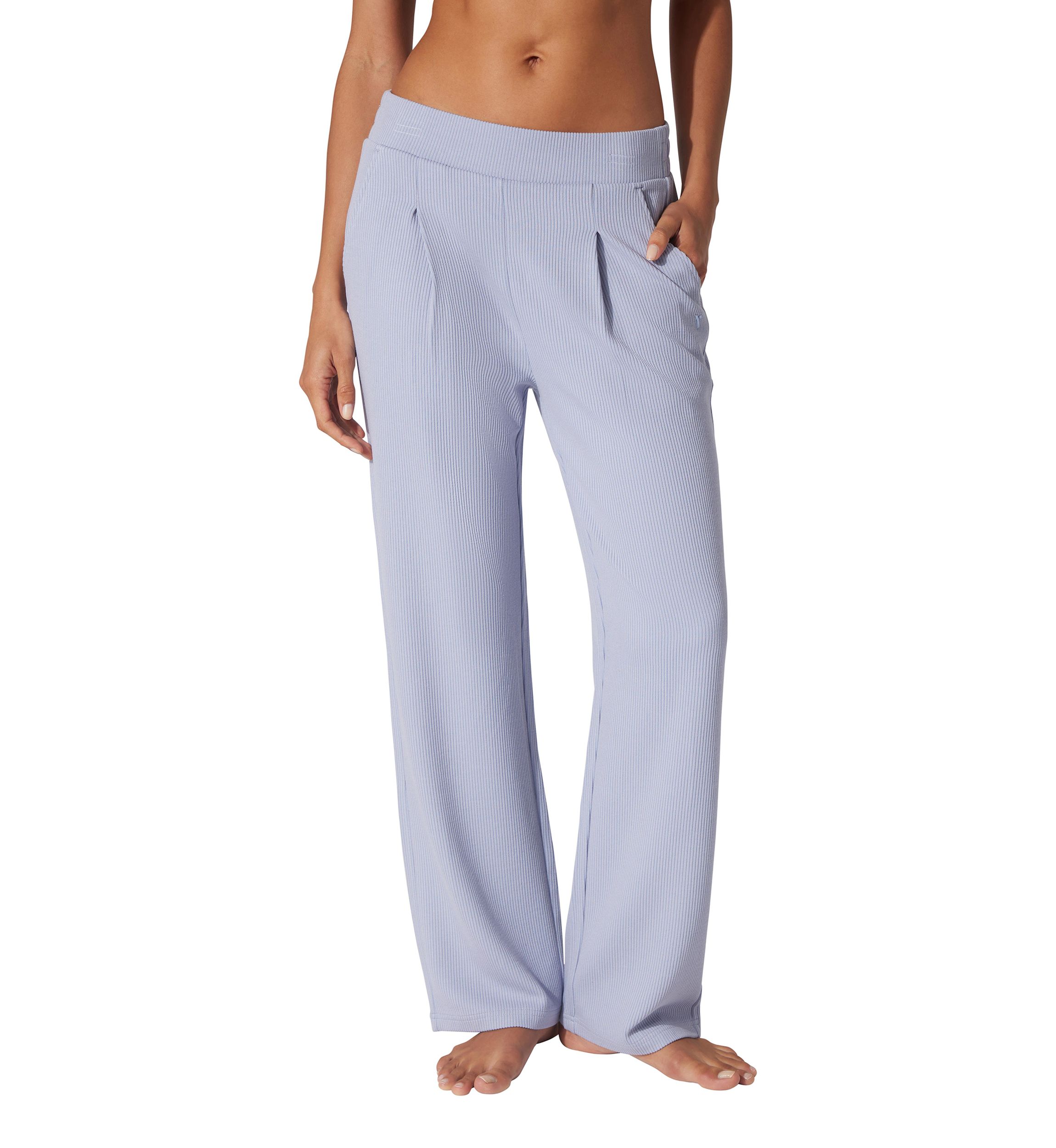 Womens Scuba Ribbed Knit Straight Leg Pants