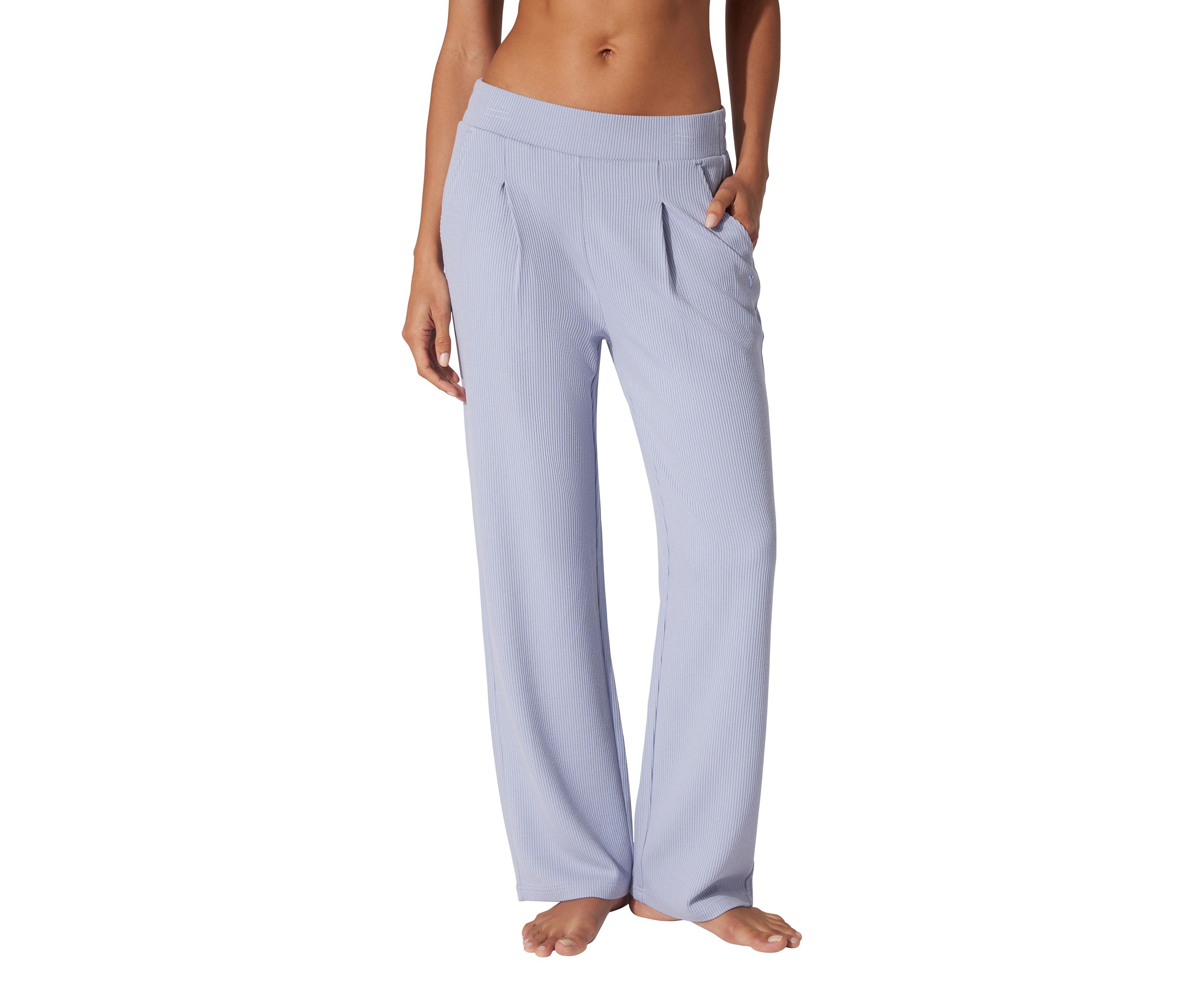 Womens Scuba Ribbed Knit Straight Leg Pants