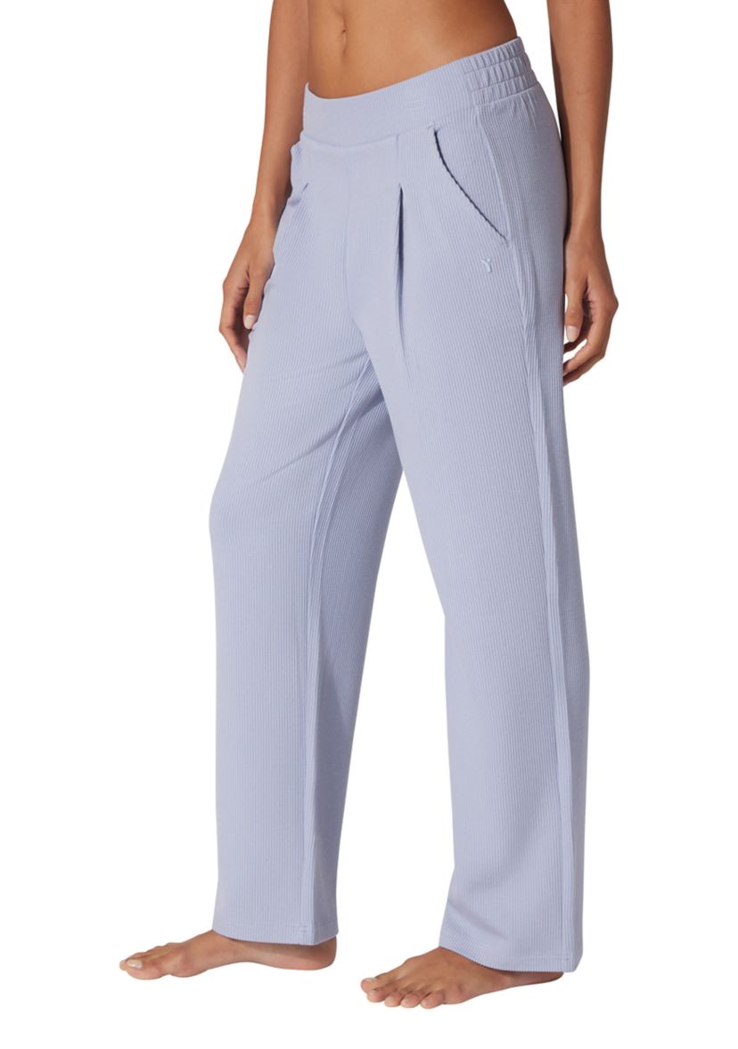 Womens Scuba Ribbed Knit Straight Leg Pants