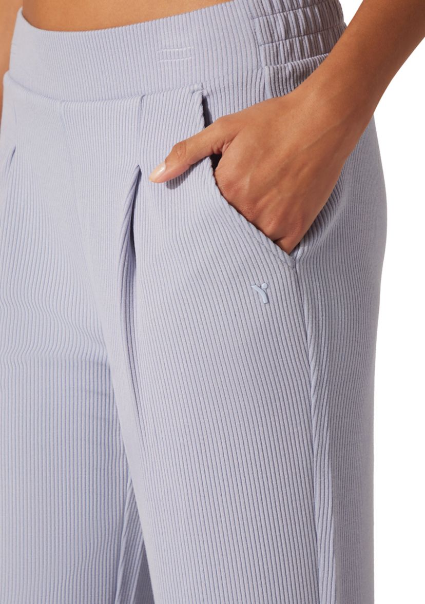 Womens Scuba Ribbed Knit Straight Leg Pants