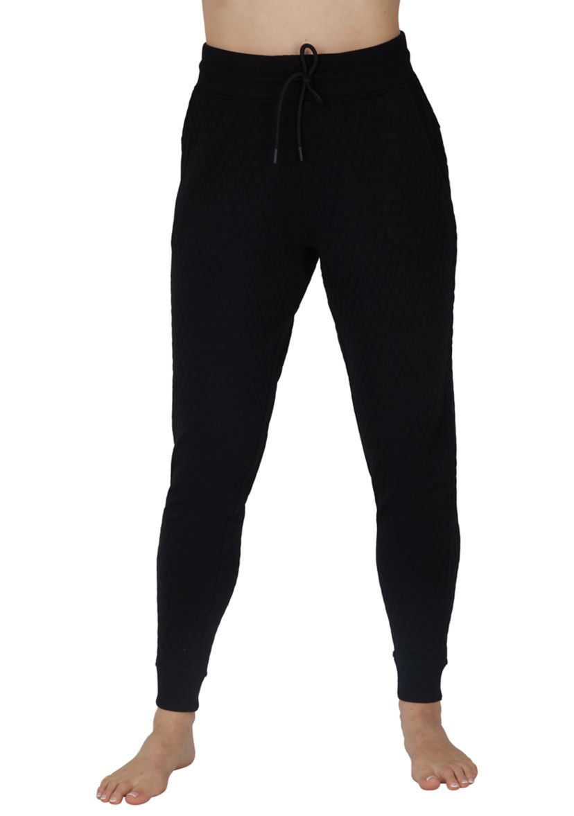 Diamond Quilted Jogger Pants with Pockets