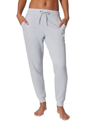 Yogalicious Women's Diamond Quilted Jogger Pants with Pockets, Large