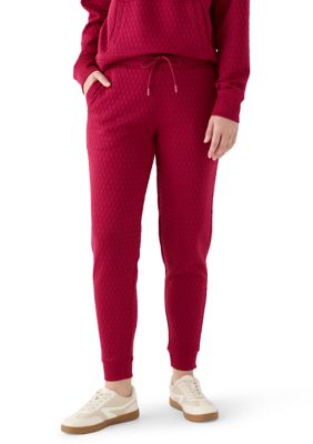 Yogalicious Women's Diamond Quilted Jogger Pants with Pockets, XS