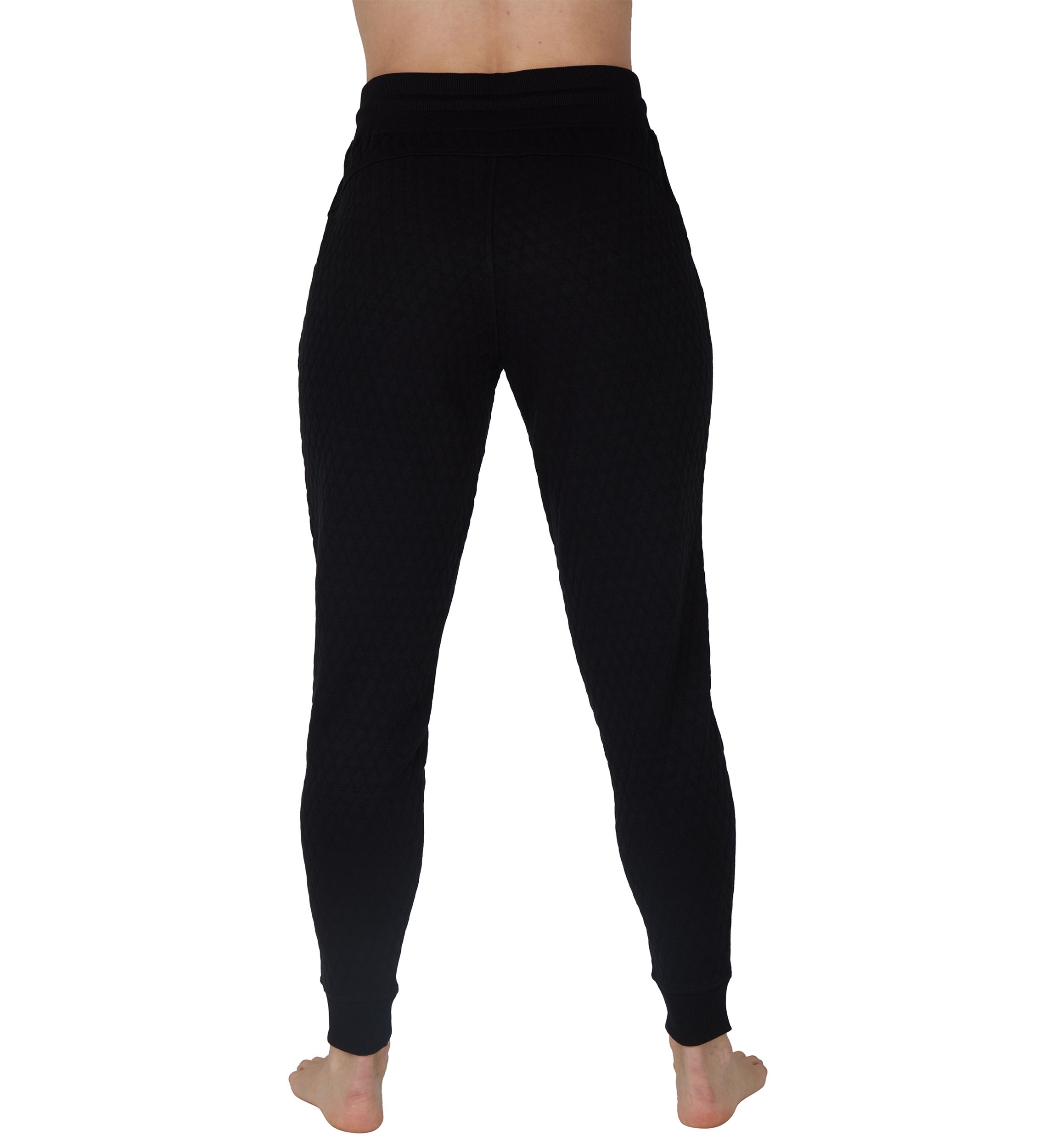 Diamond Quilted Jogger Pants with Pockets