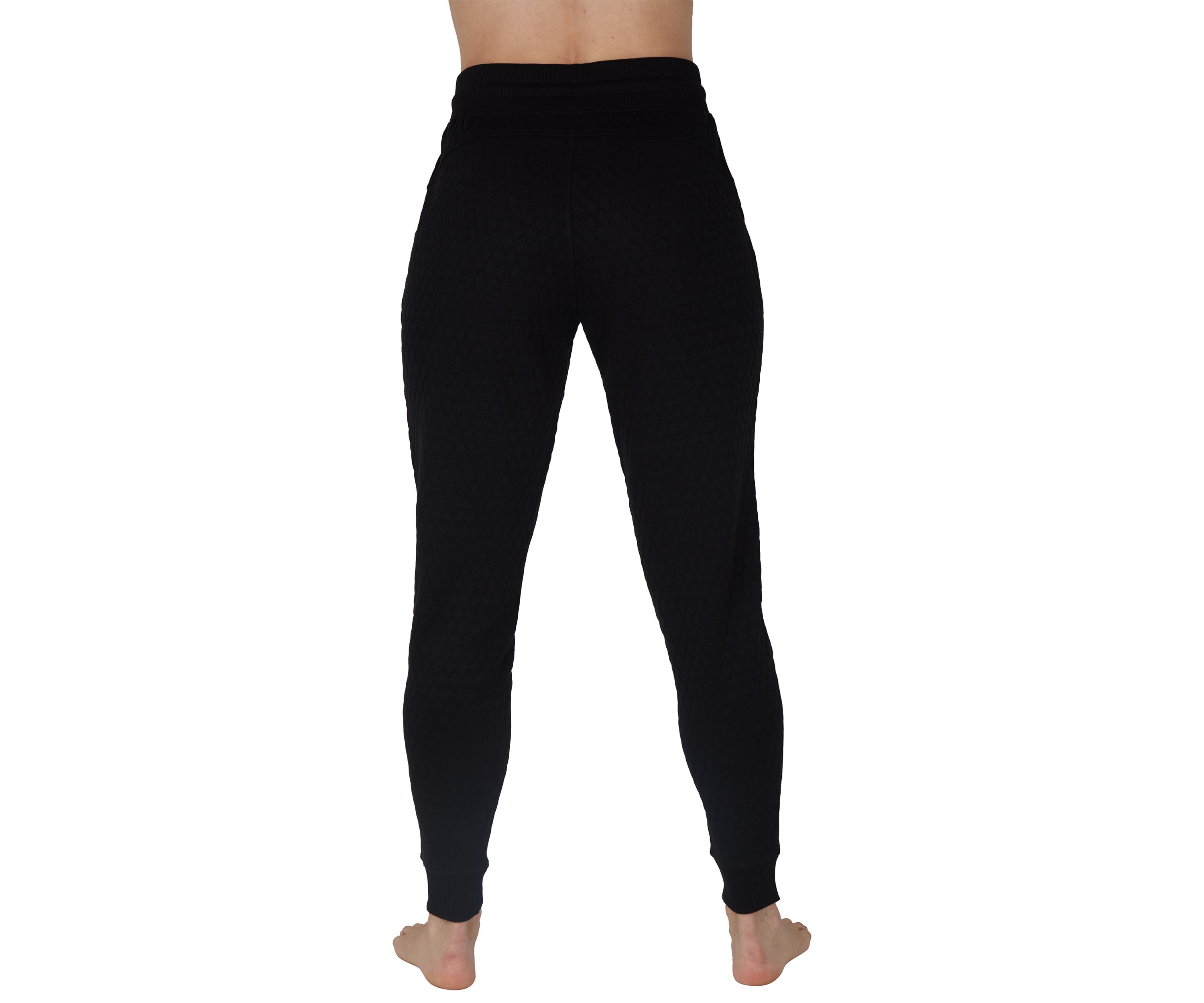 Diamond Quilted Jogger Pants with Pockets