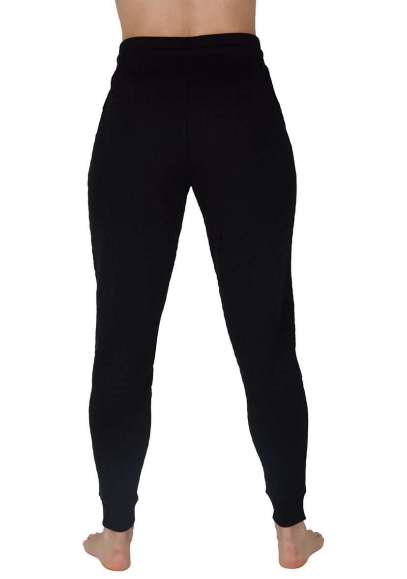 Diamond Quilted Jogger Pants with Pockets