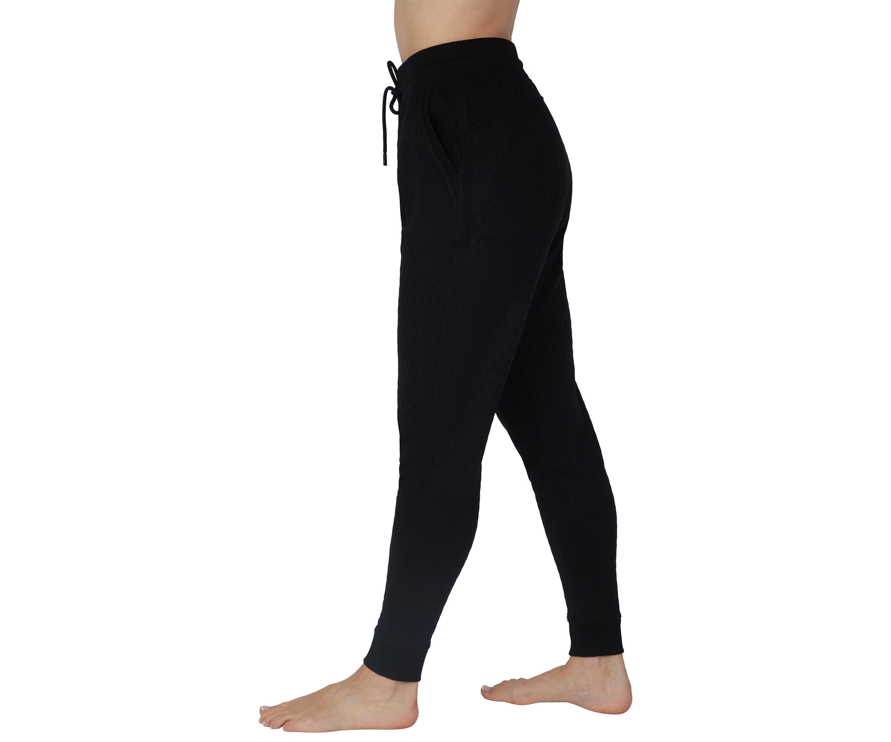 Diamond Quilted Jogger Pants with Pockets