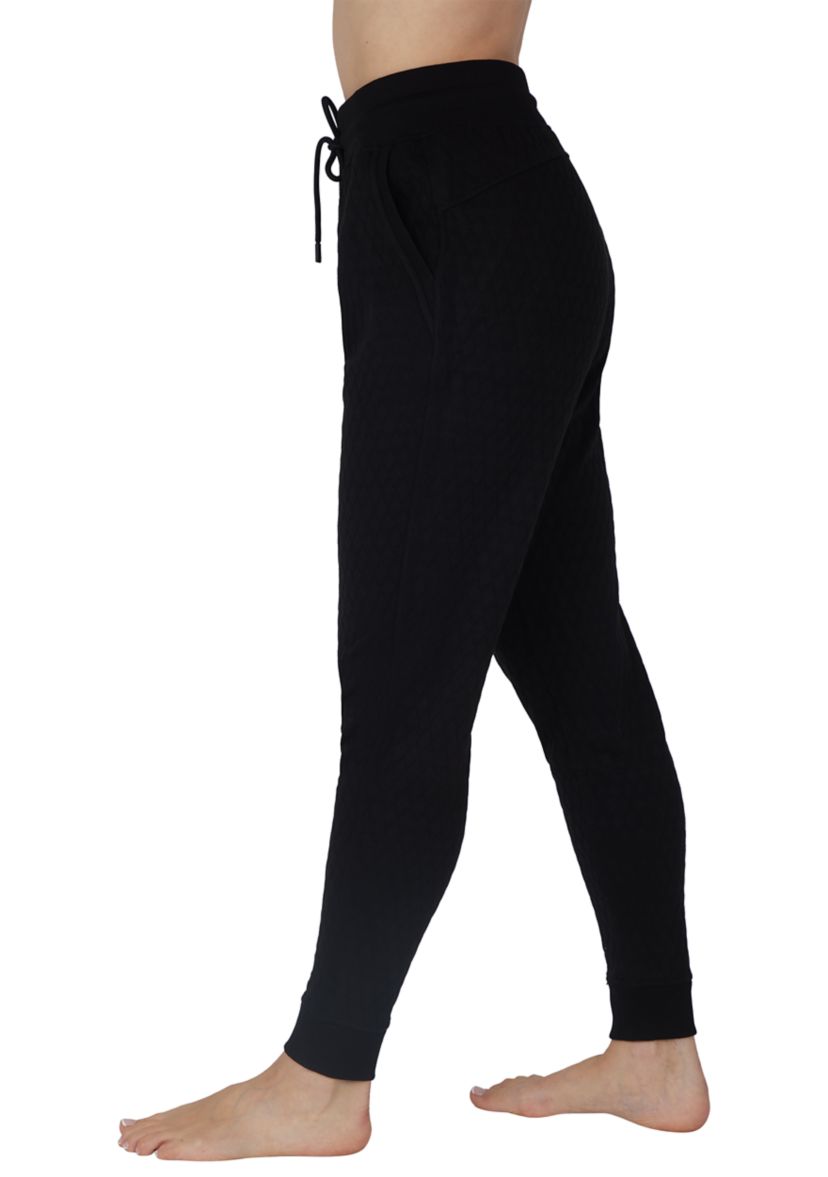 Diamond Quilted Jogger Pants with Pockets