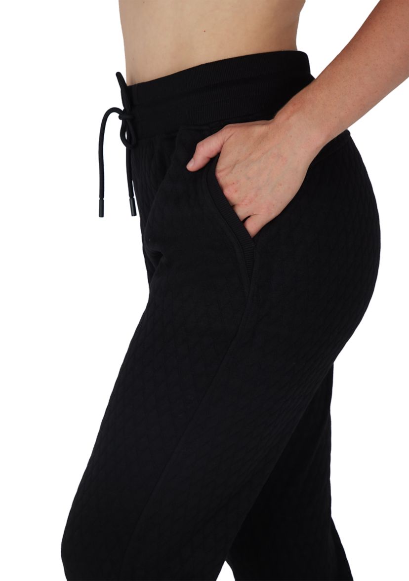 Diamond Quilted Jogger Pants with Pockets