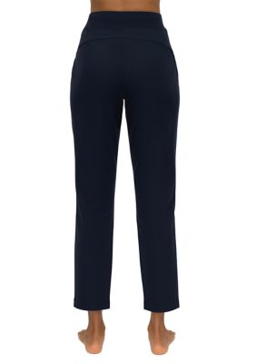 Reflex 90 Degree Women's Elastic Waist Pull On Athletic Travel Capri Pants ( Black, S) 