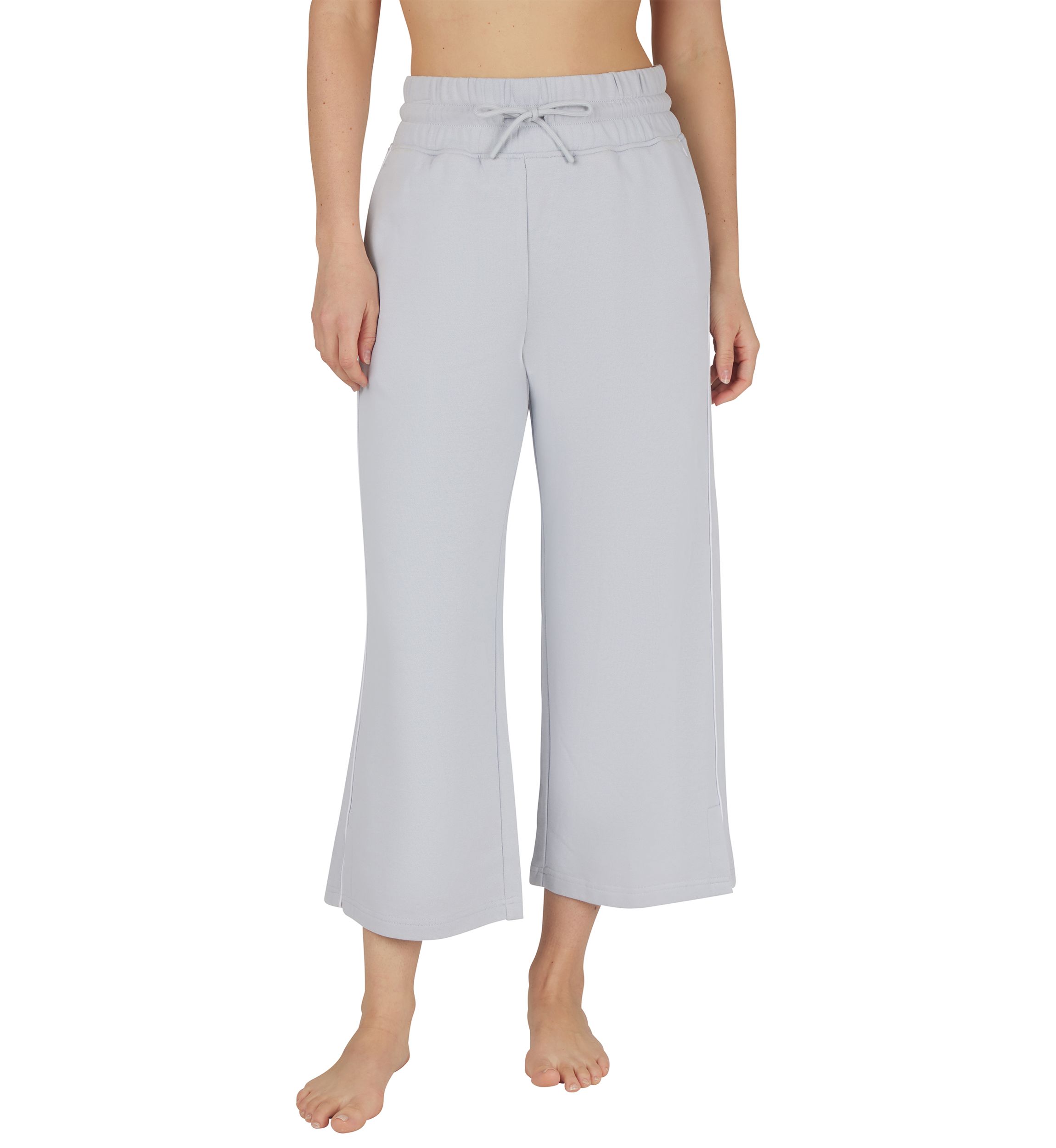 Womens Baby Wash Loose Fit Cropped Capri Pants
