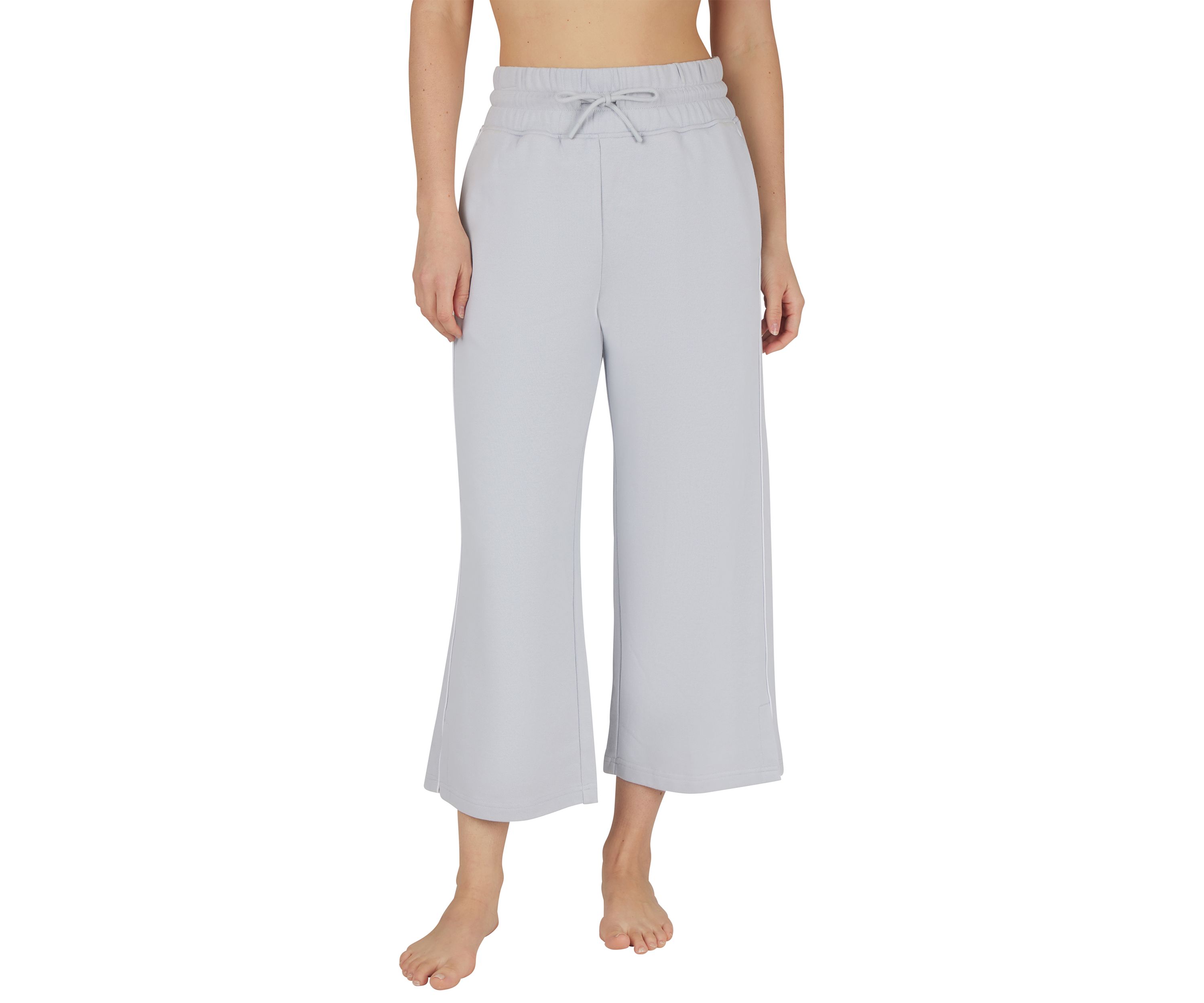 Womens Baby Wash Loose Fit Cropped Capri Pants