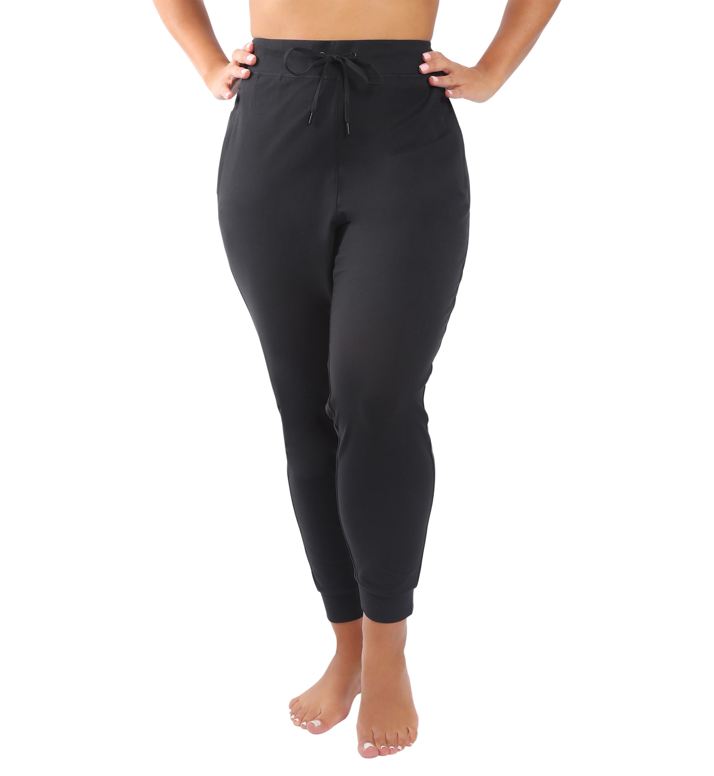 Plus Size Luxe Avenue Side Zip Pocket Jogger Pants