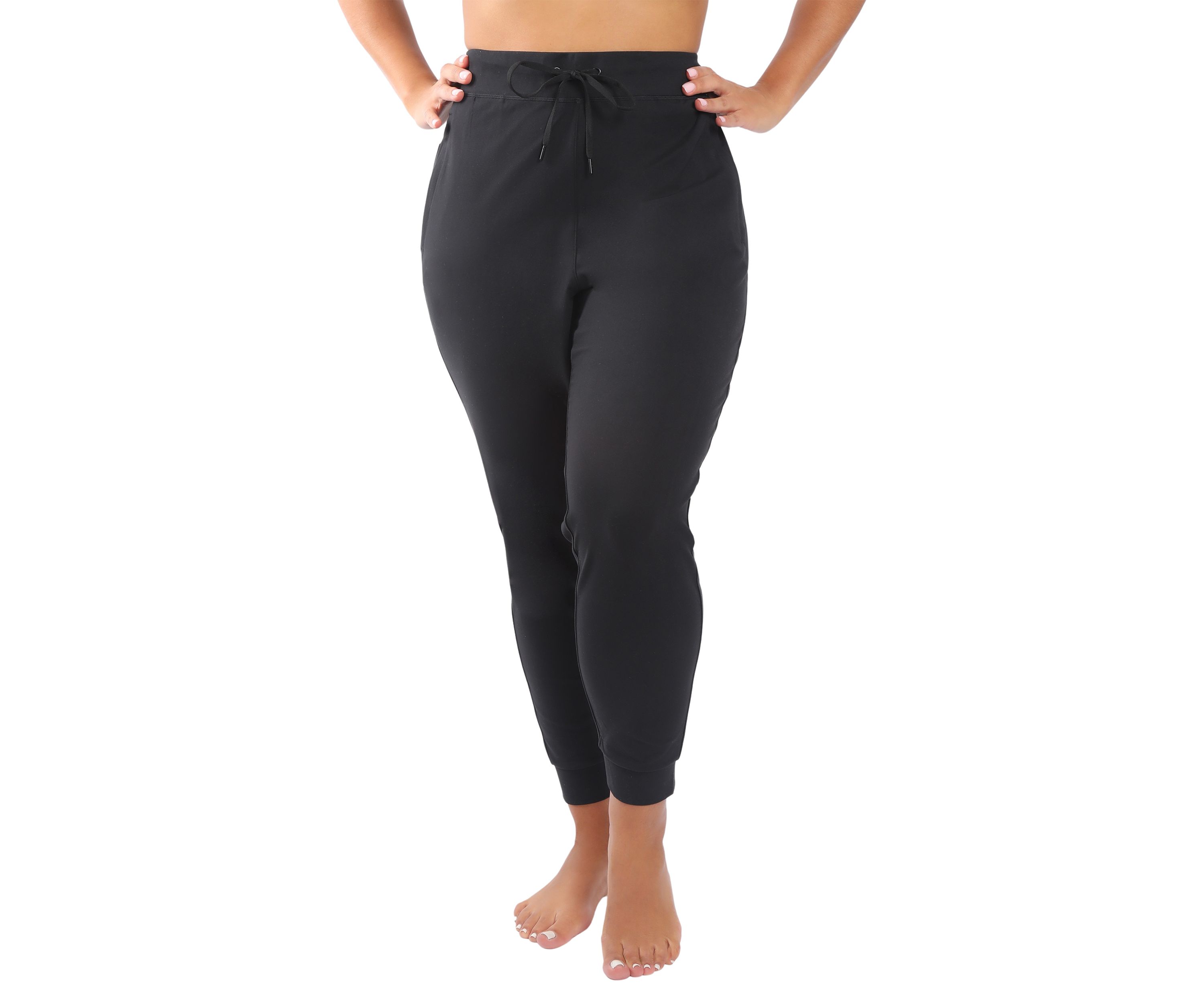 Plus Size Luxe Avenue Side Zip Pocket Jogger Pants