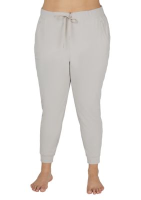 Yogalicious Women's Plus Size Luxe Avenue Side Zip Pocket Jogger Pants, 3X