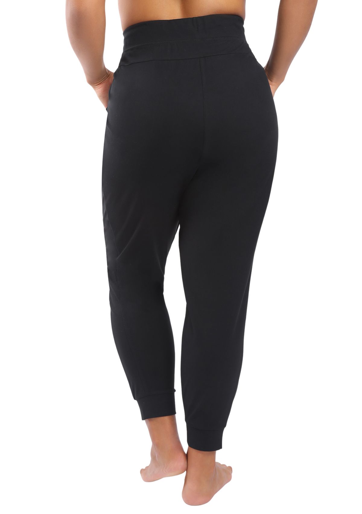 Plus Size Luxe Avenue Side Zip Pocket Jogger Pants