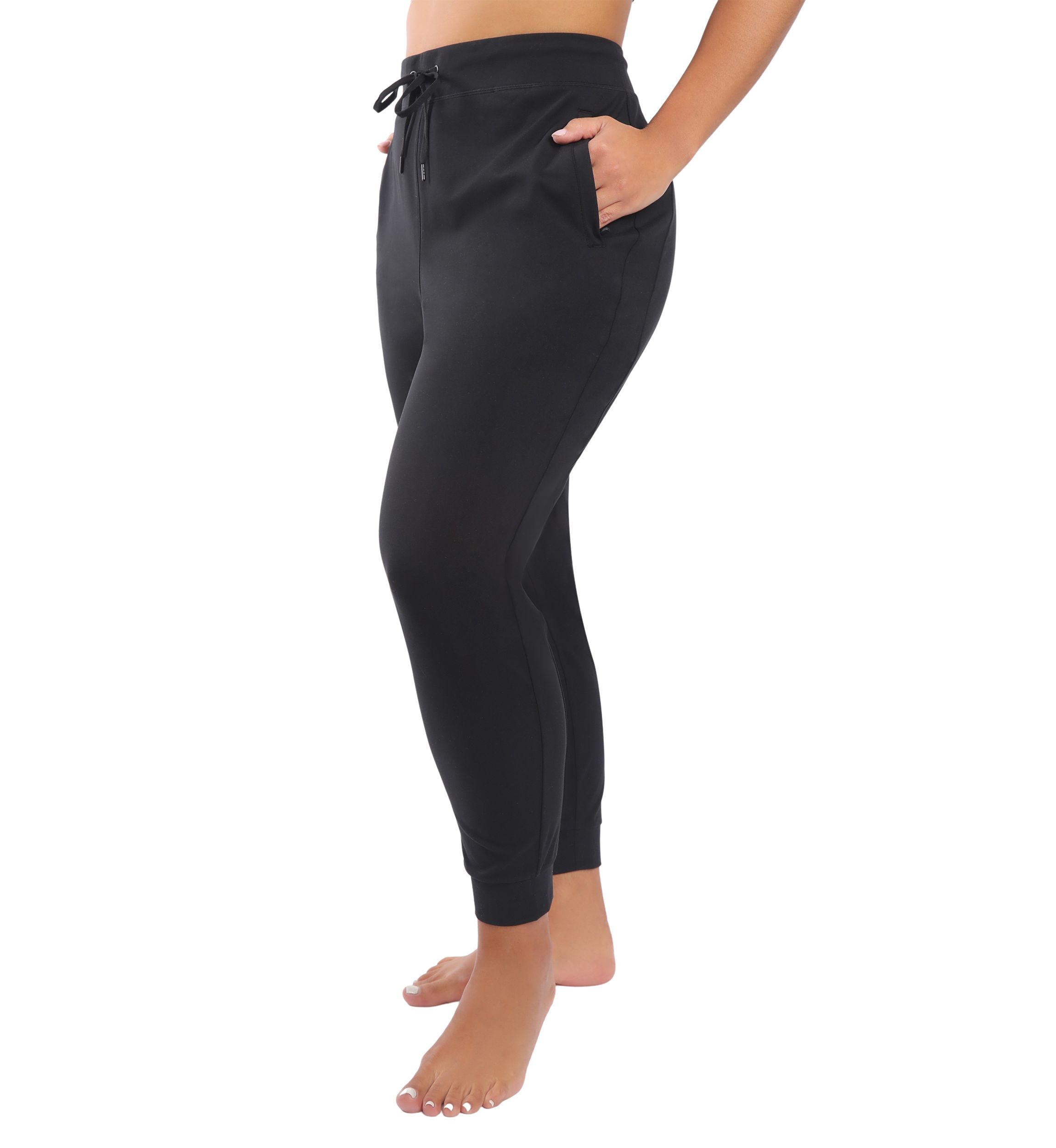 Plus Size Luxe Avenue Side Zip Pocket Jogger Pants