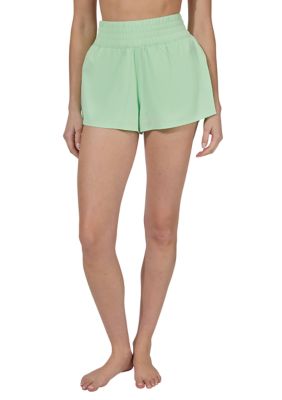 Yogalicious Women's Light Stream Love and Flutter Running Shorts, Green, XL