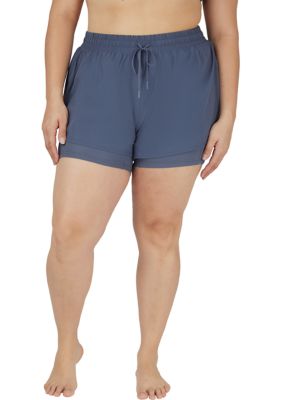 Yogalicious Women's Plus Size Lightstreme Alpine 2-in-1 Shorts, 3X